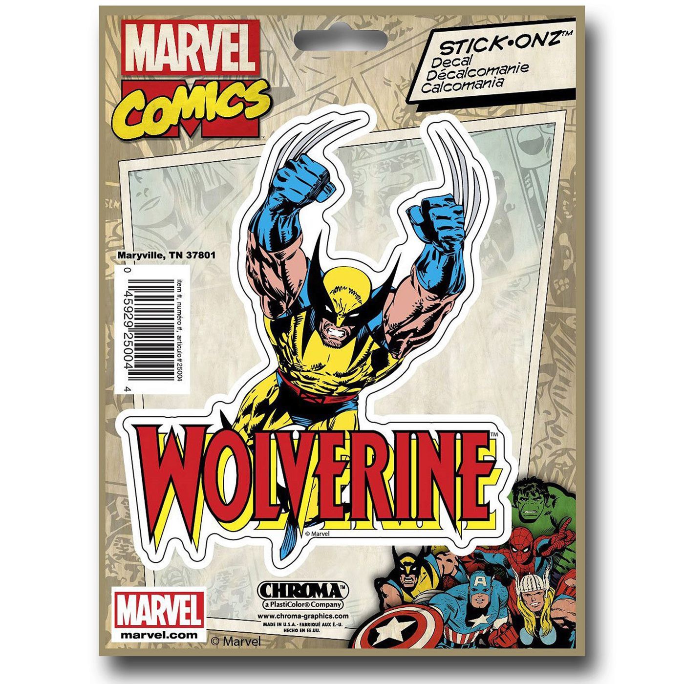 Wolverine Lunging Decal, Yellow