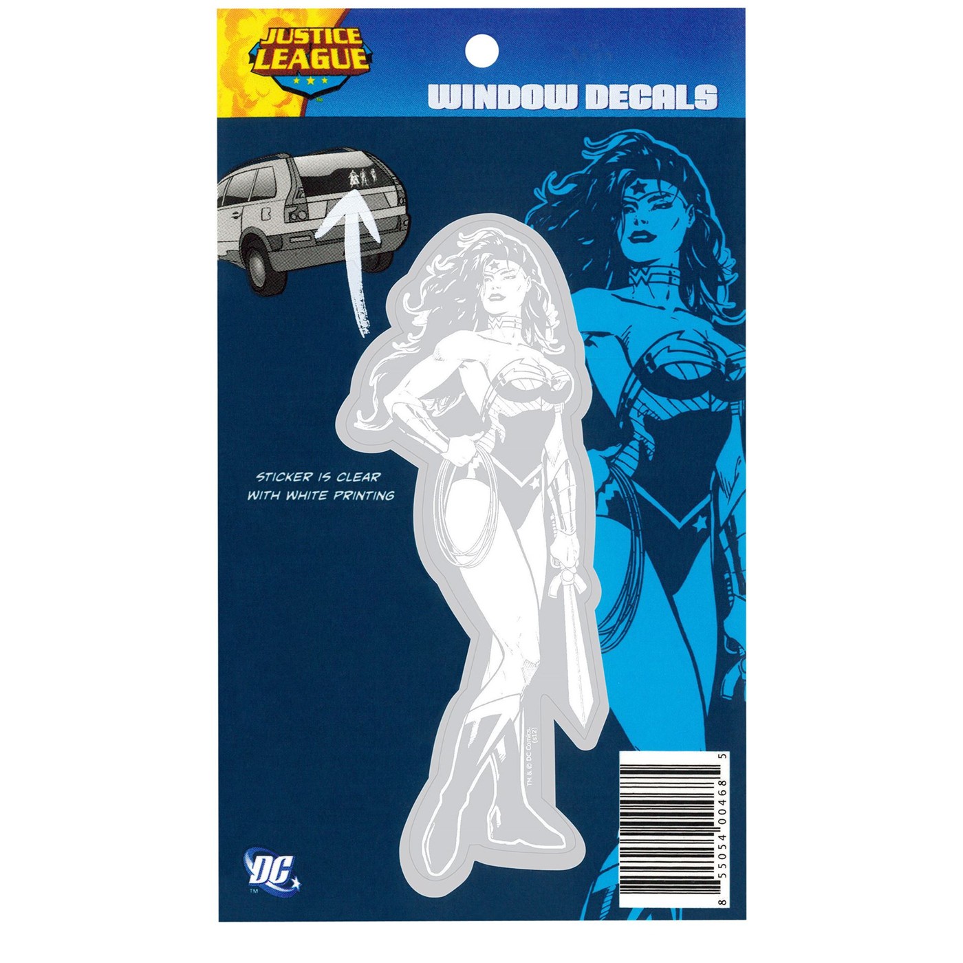 Wonder Woman New 52 Small Car Decal, White