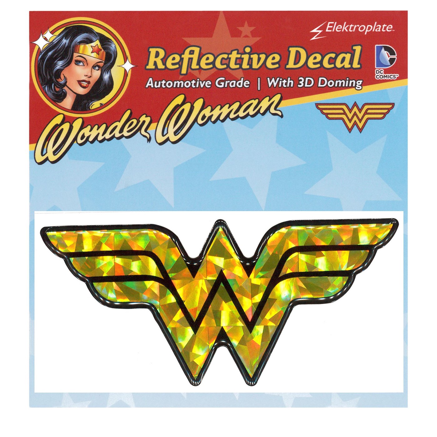Wonder Woman Symbol Reflective Decal, Yellow