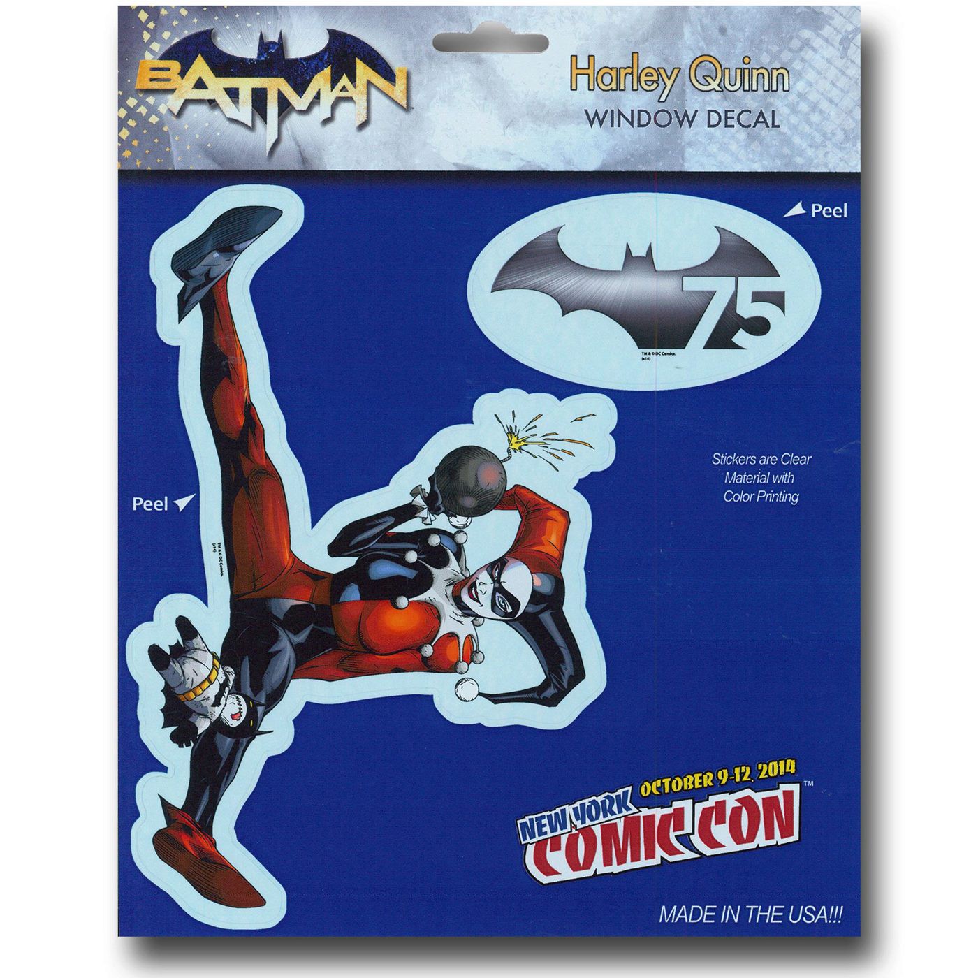 Harley Quinn Bomb Window Decal, Red