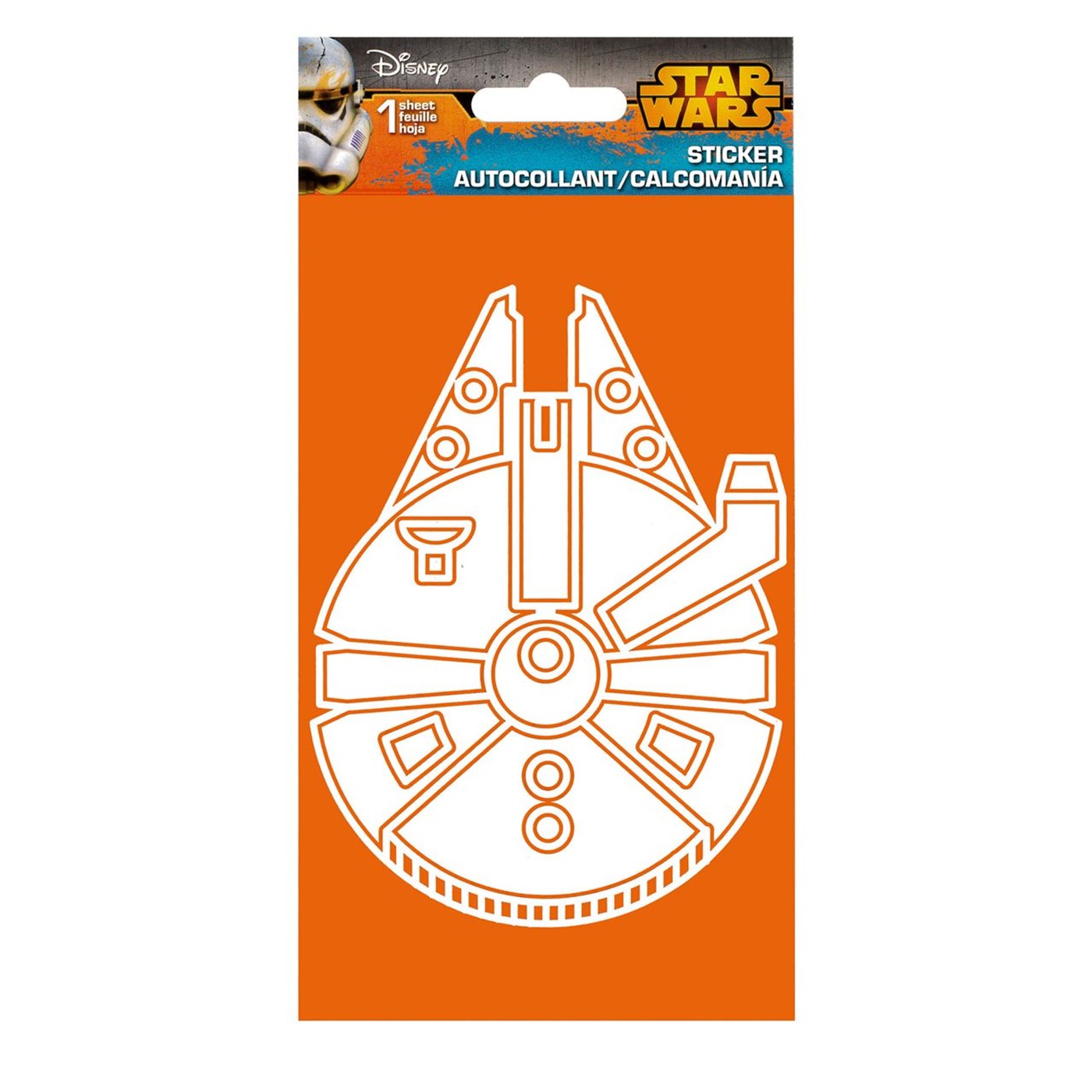 Star Wars Millennium Falcon Sticker, White