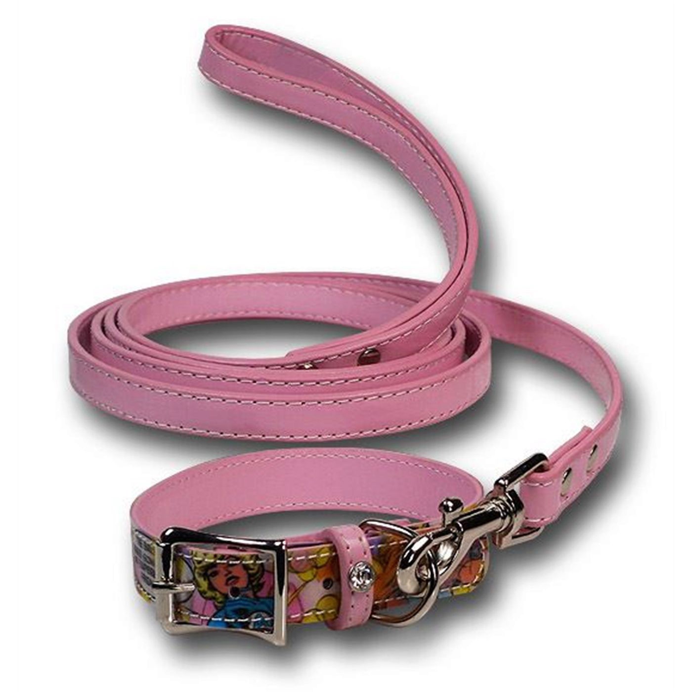 Marvel Heroines Pink Dog Collar/Leash, Pink