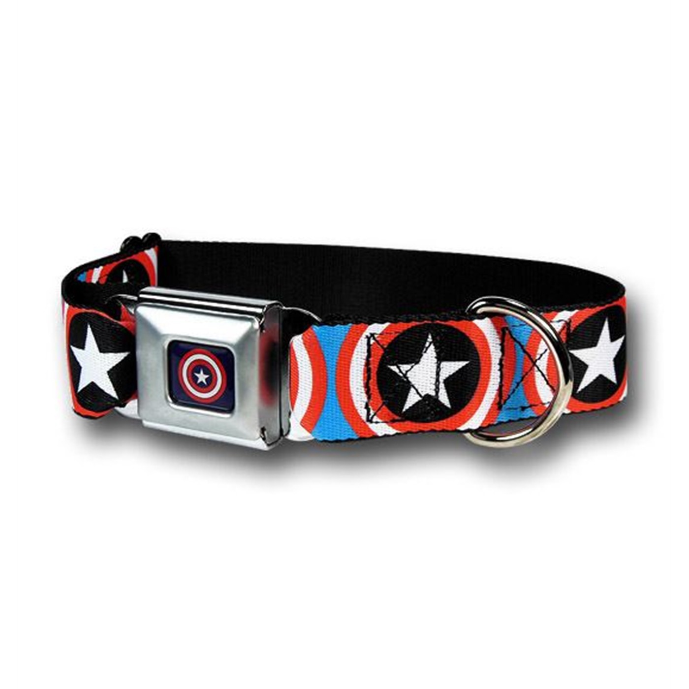 Captain America Shields on Blue Dog Collar, Blue