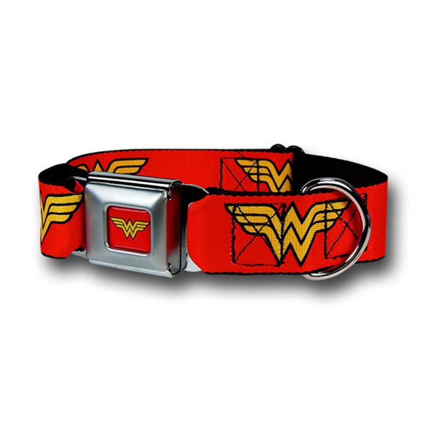 Wonder Woman Symbols Red Dog Collar, Red