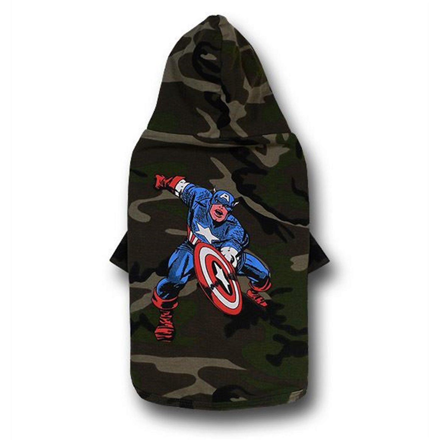 Captain America Camo Dog Hoodie, Brown