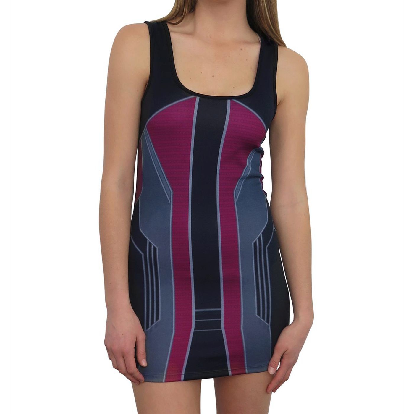 Hawkeye Costume Women's Mesh Back Dress, Black