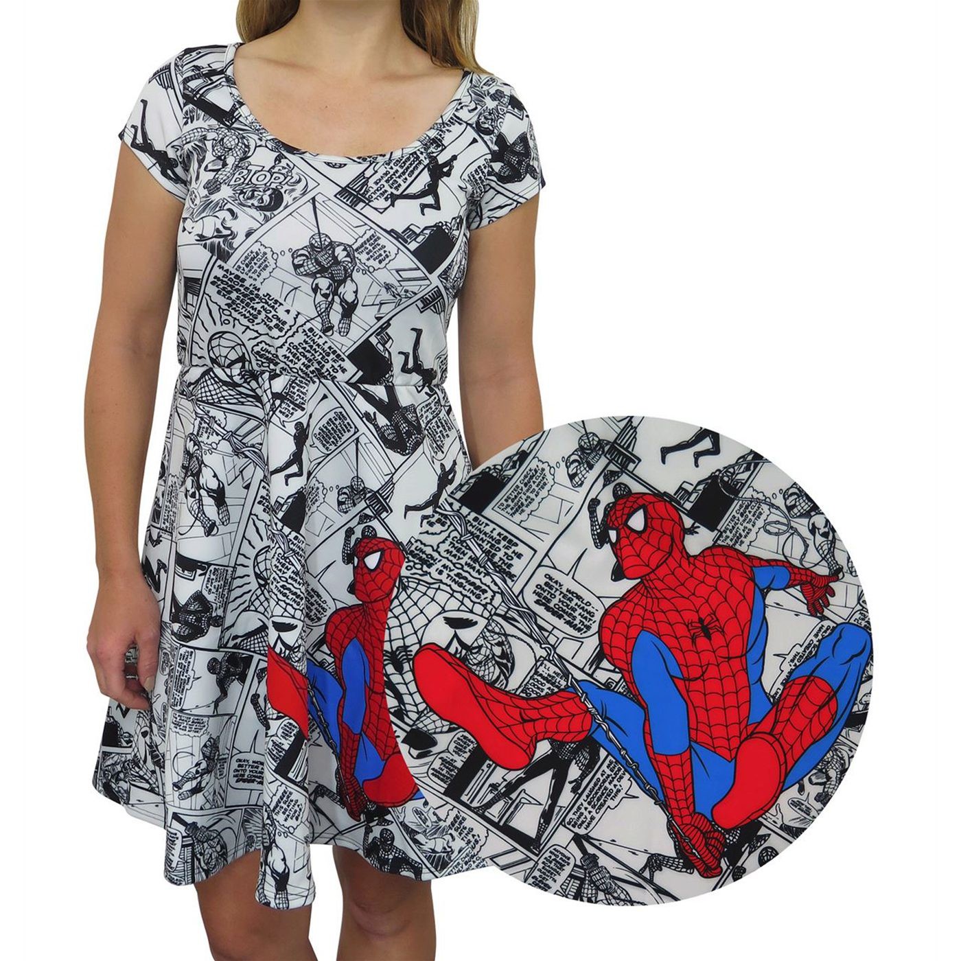 Spider-Man Comic Pop Sublimated Women's Dress, Red