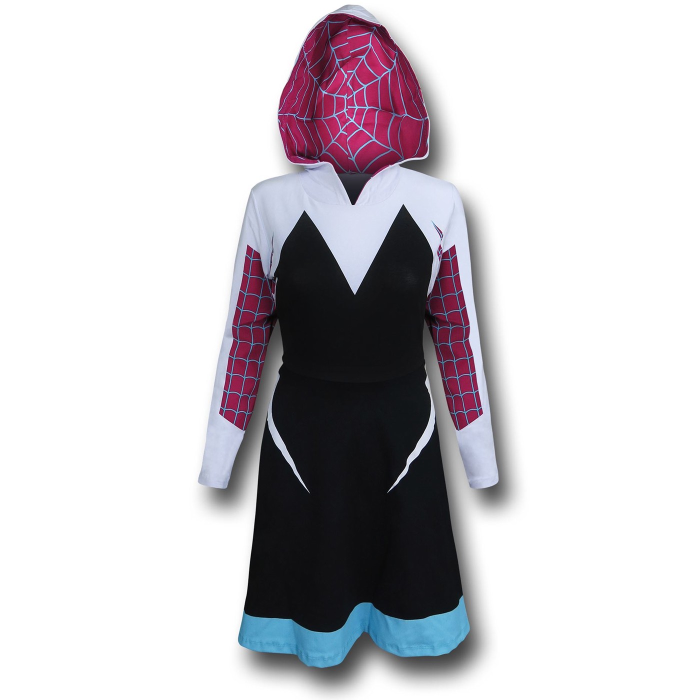 Spider-Gwen Women's Hooded Skater Dress, White