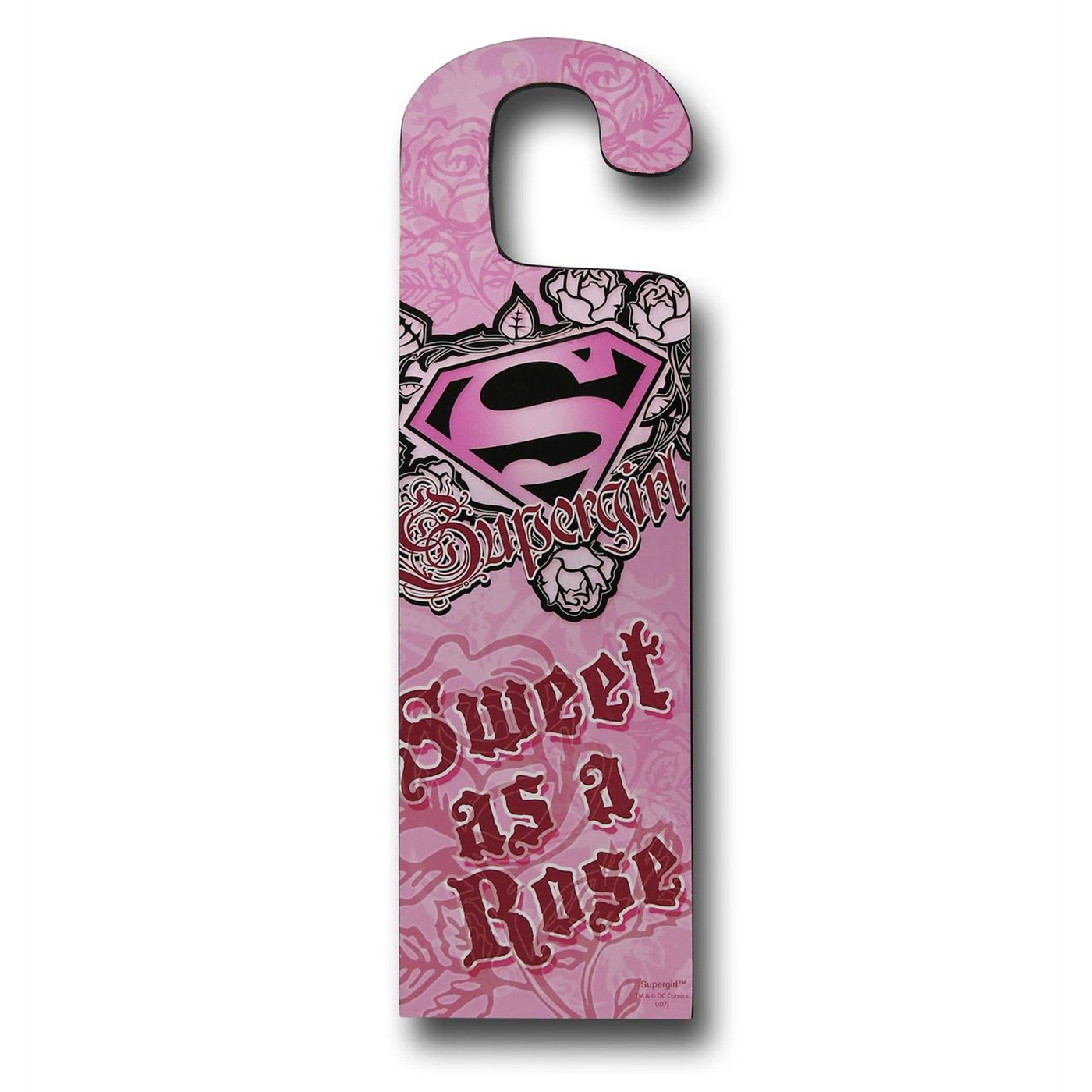 Supergirl Double Sided Door Hanger Sign, Pink