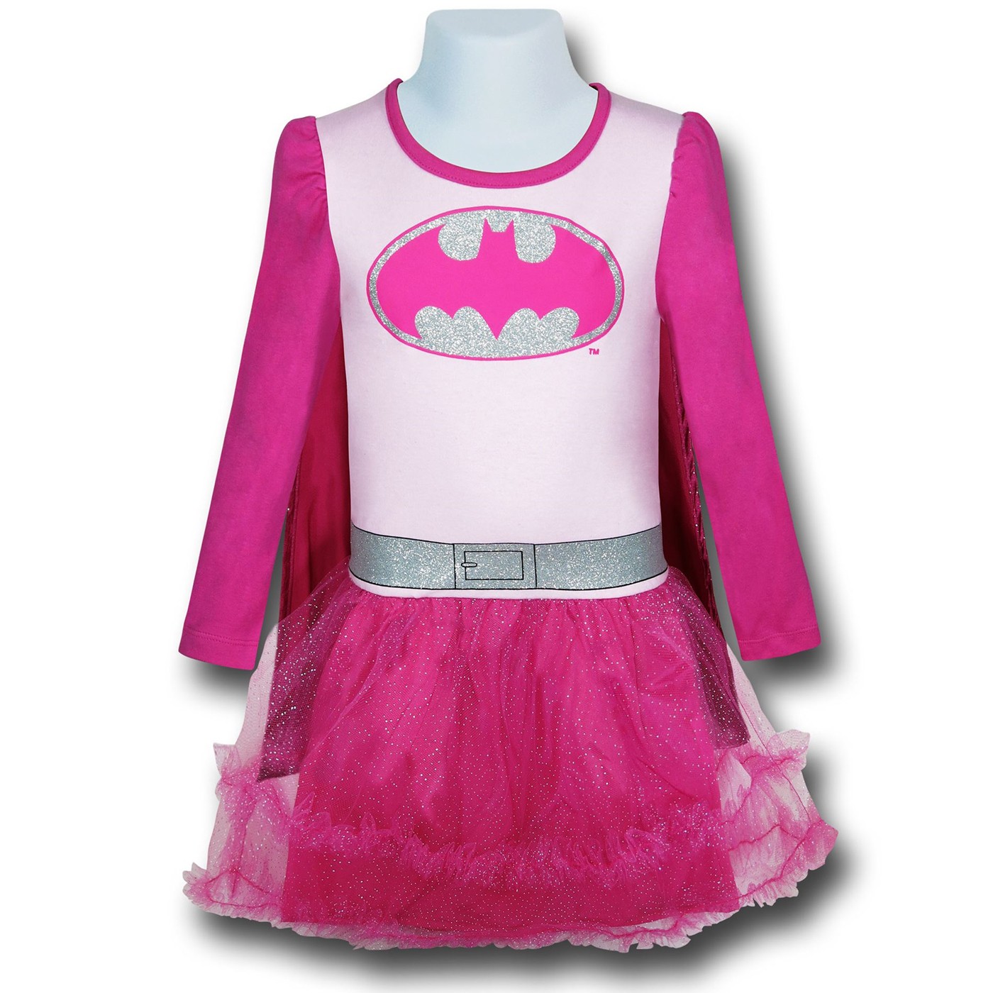 Batgirl Pink Caped Girls Dress, Pink