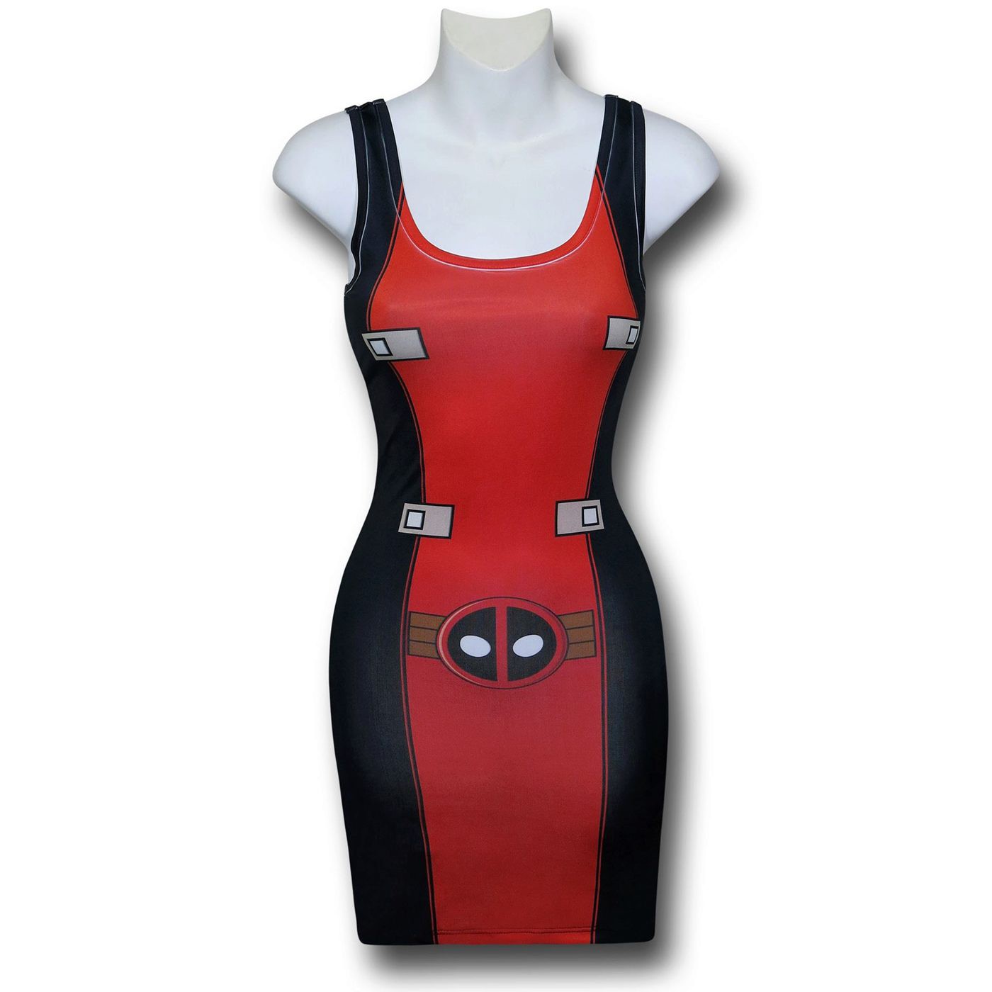 Deadpool Costume Sublimated Stretch Fit Tank Dress, Red