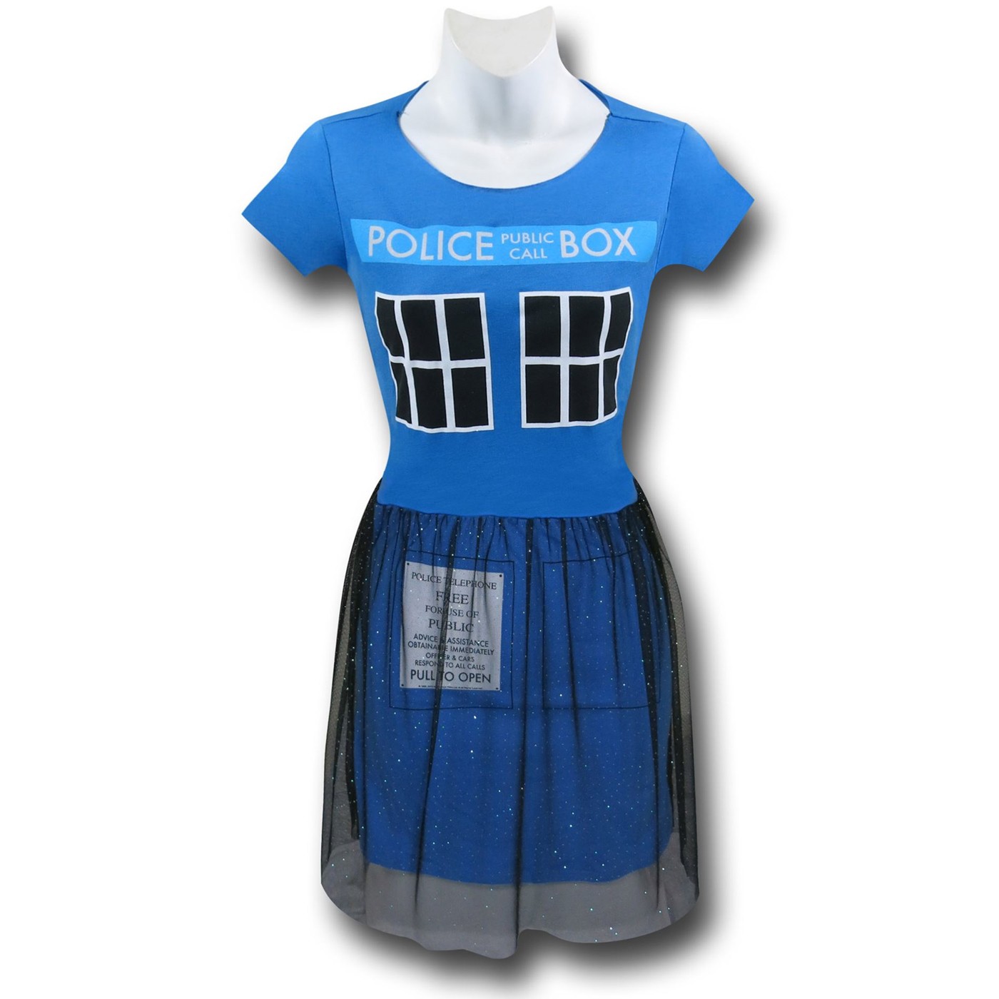 Doctor Who Tardis Women's Ballerina Dress, Blue