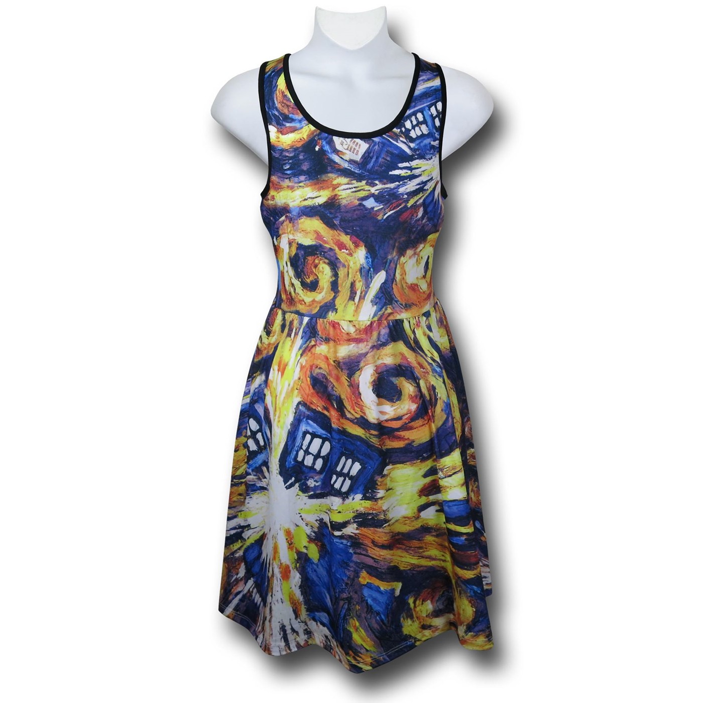 Doctor Who Van Gogh Women's A-Line Dress, Yellow