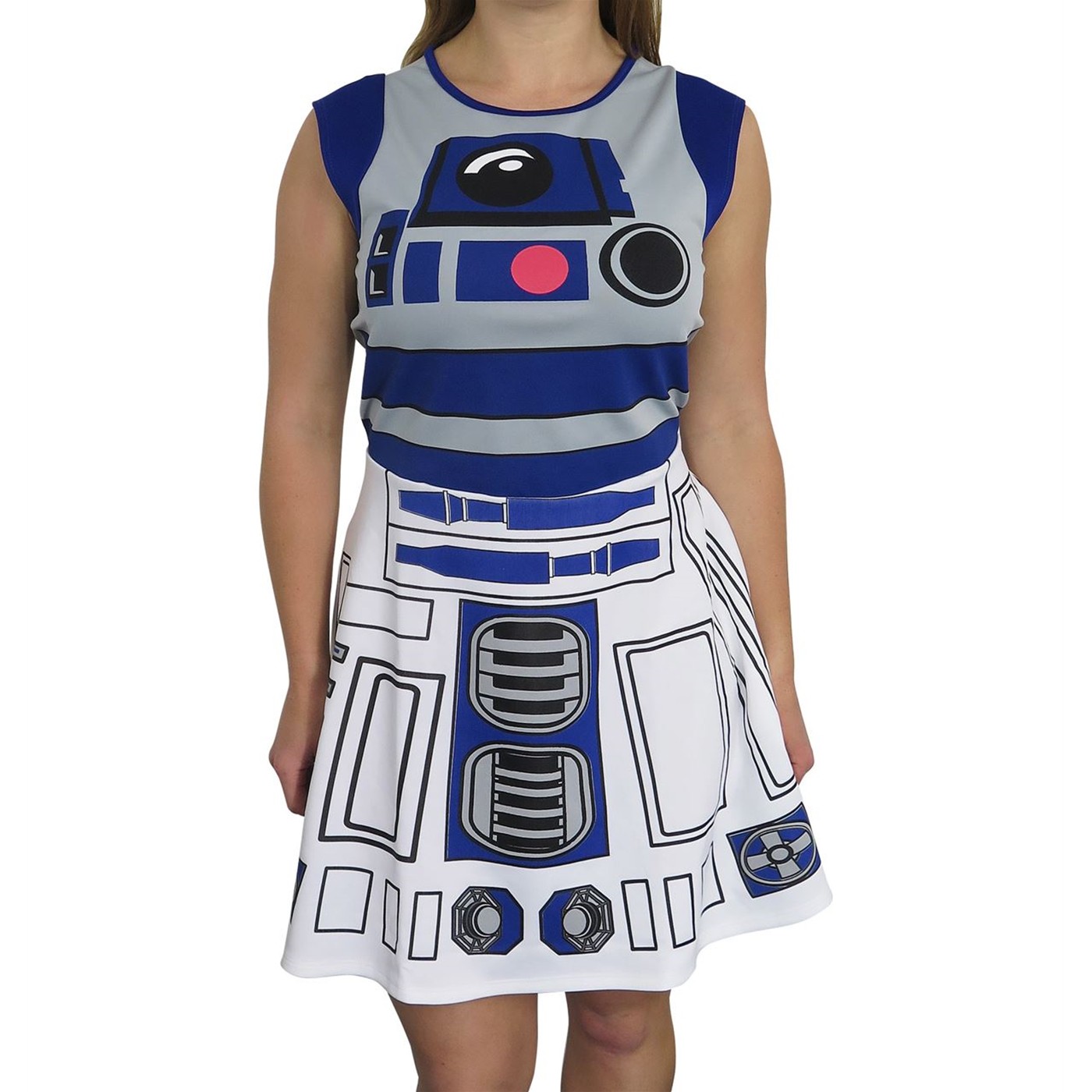 Star Wars R2-D2 Women's Meshback Skater Dress, White