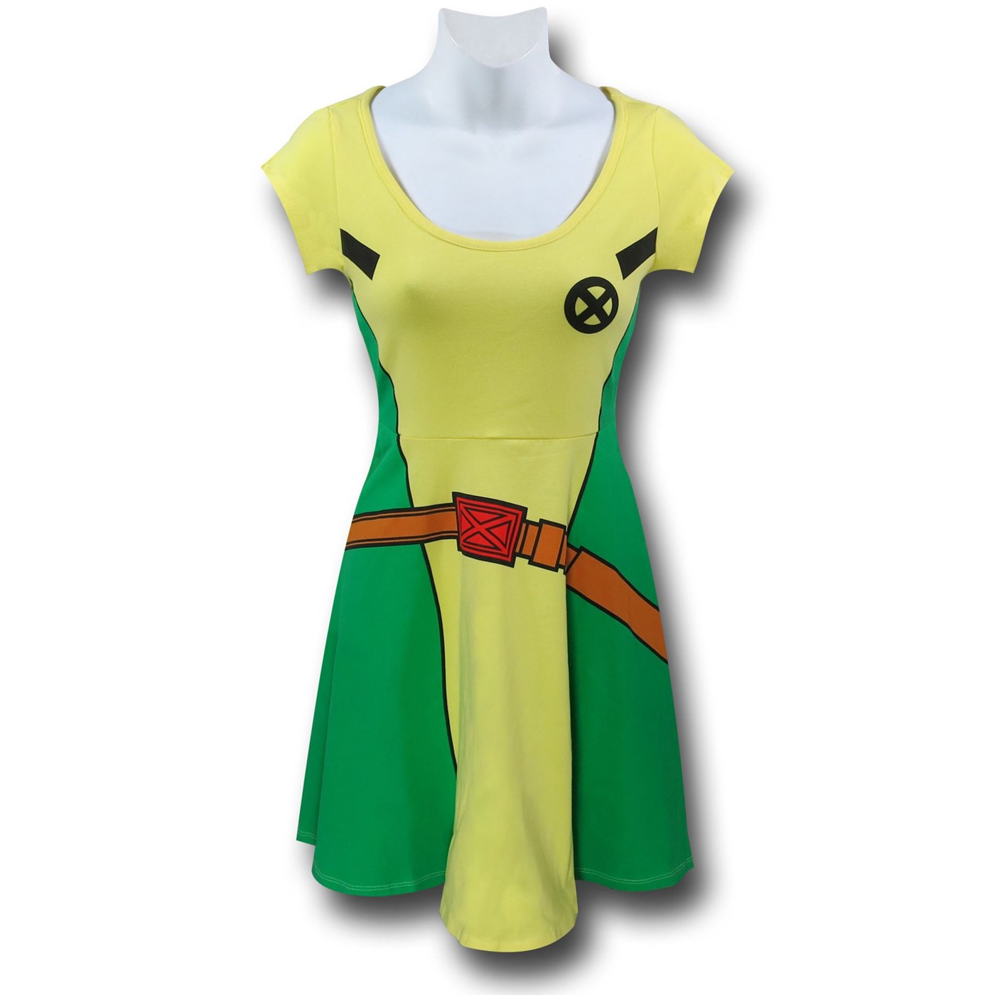 X-Men Rogue Women's Skater Dress, Yellow