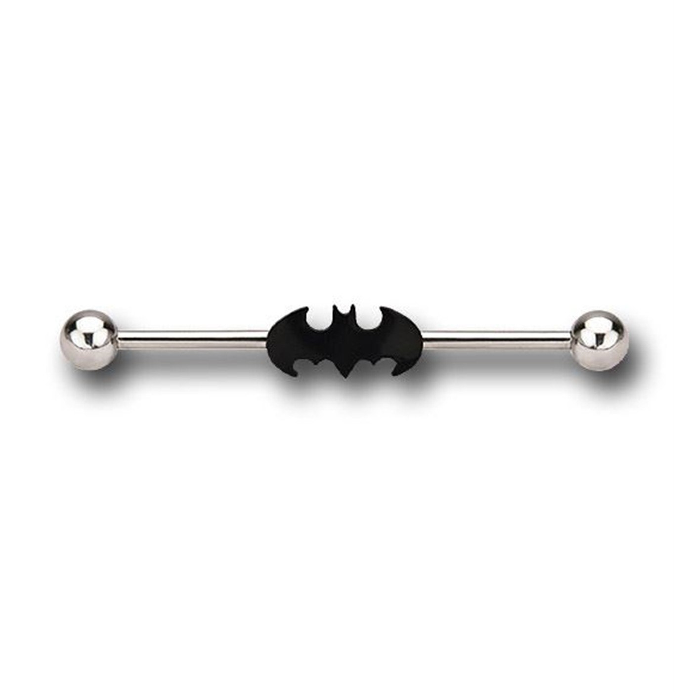 Batman 316L Surgical Steel Industrial Earring, Grey