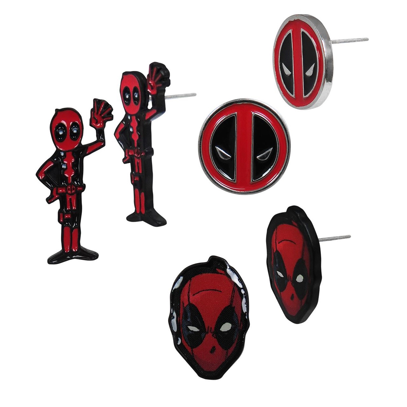 Deadpool Earrings 3-Pack, Red
