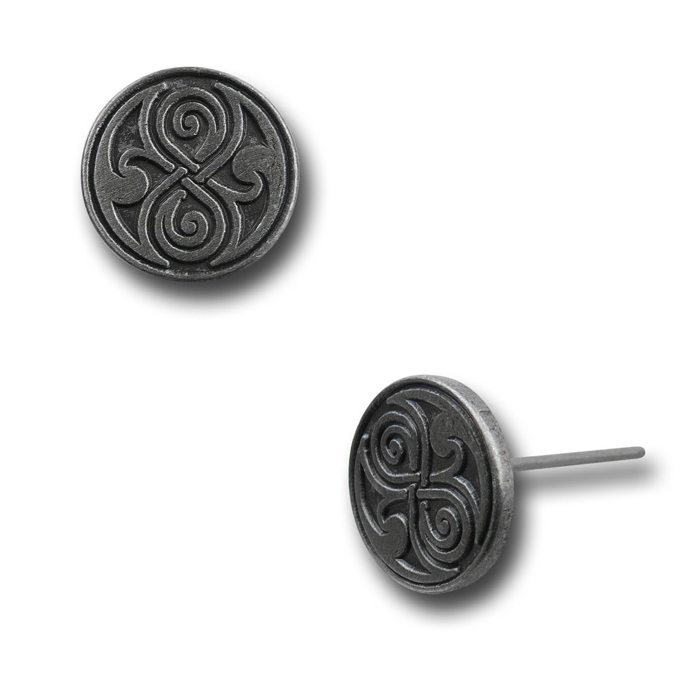 Doctor Who Rassilon Stud Earrings, Grey