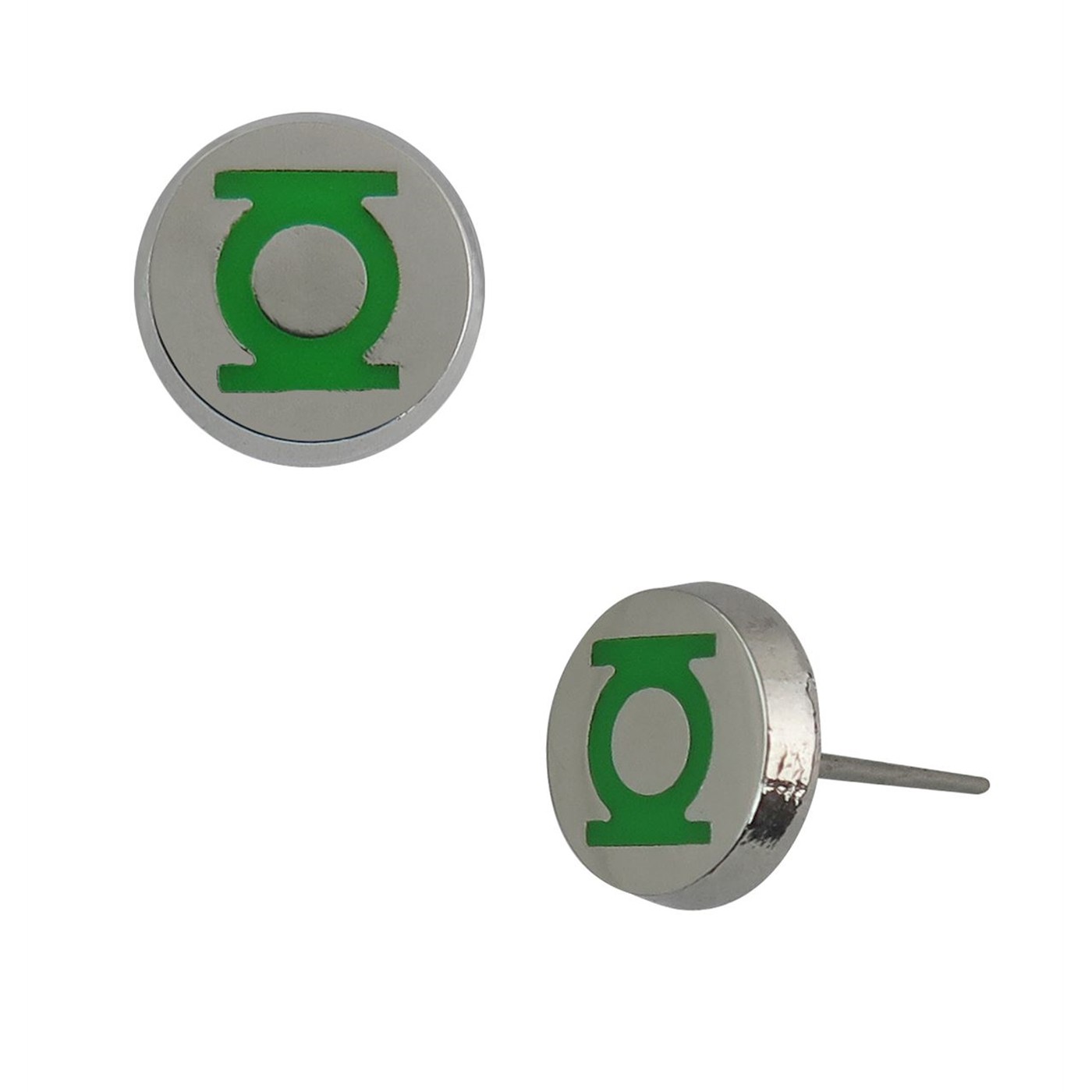 Green Lantern Symbol Stud Earrings, Green