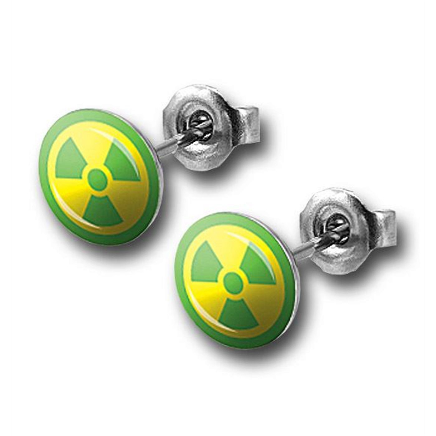 Hulk 316L Surgical Steel Radioactive Symbol Earrings, Green