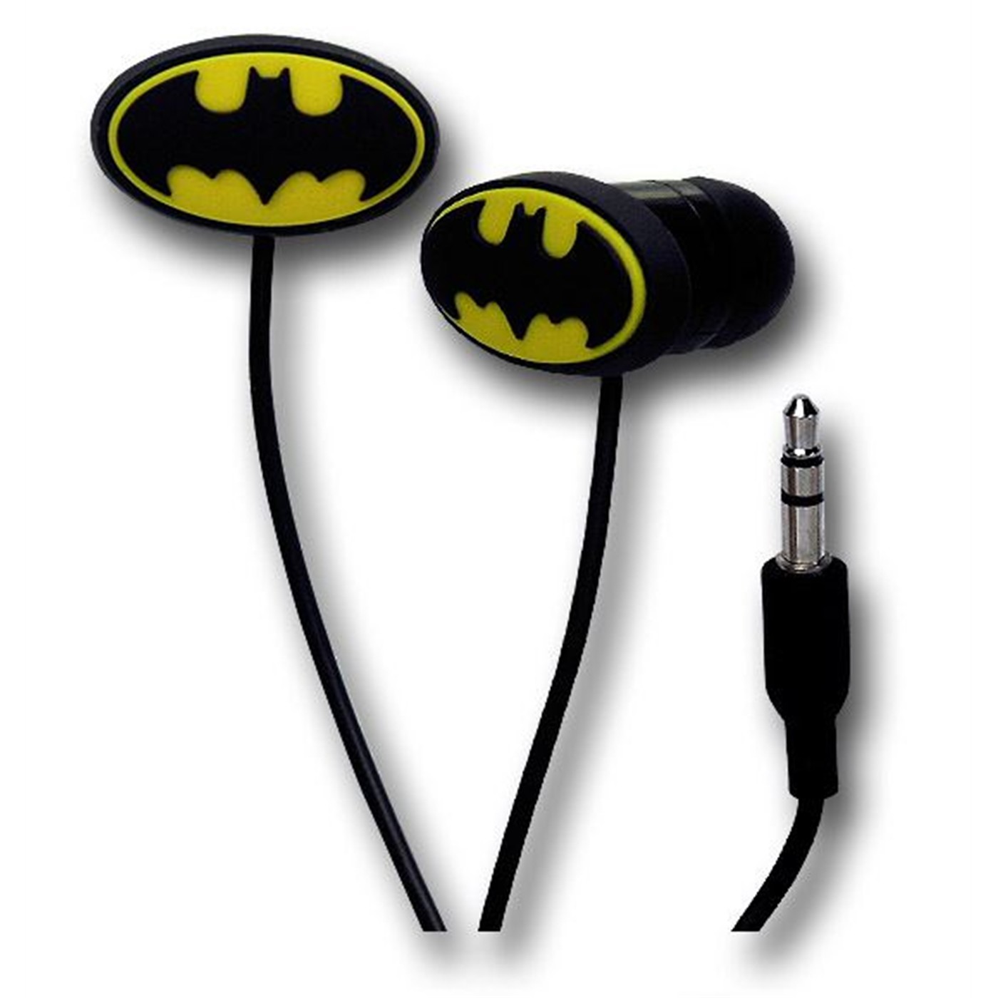 Batman Rubber Symbol Earphones, Black