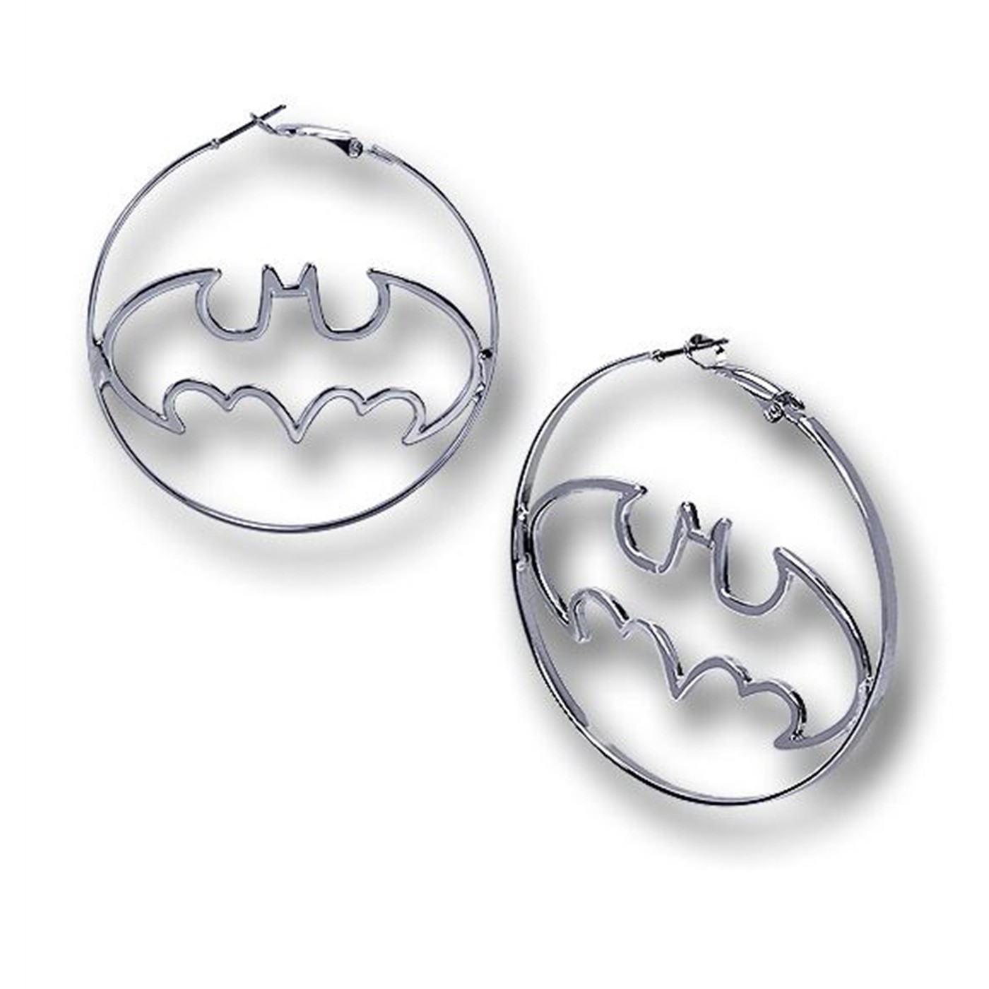 Batman Hoop Earrings, Grey