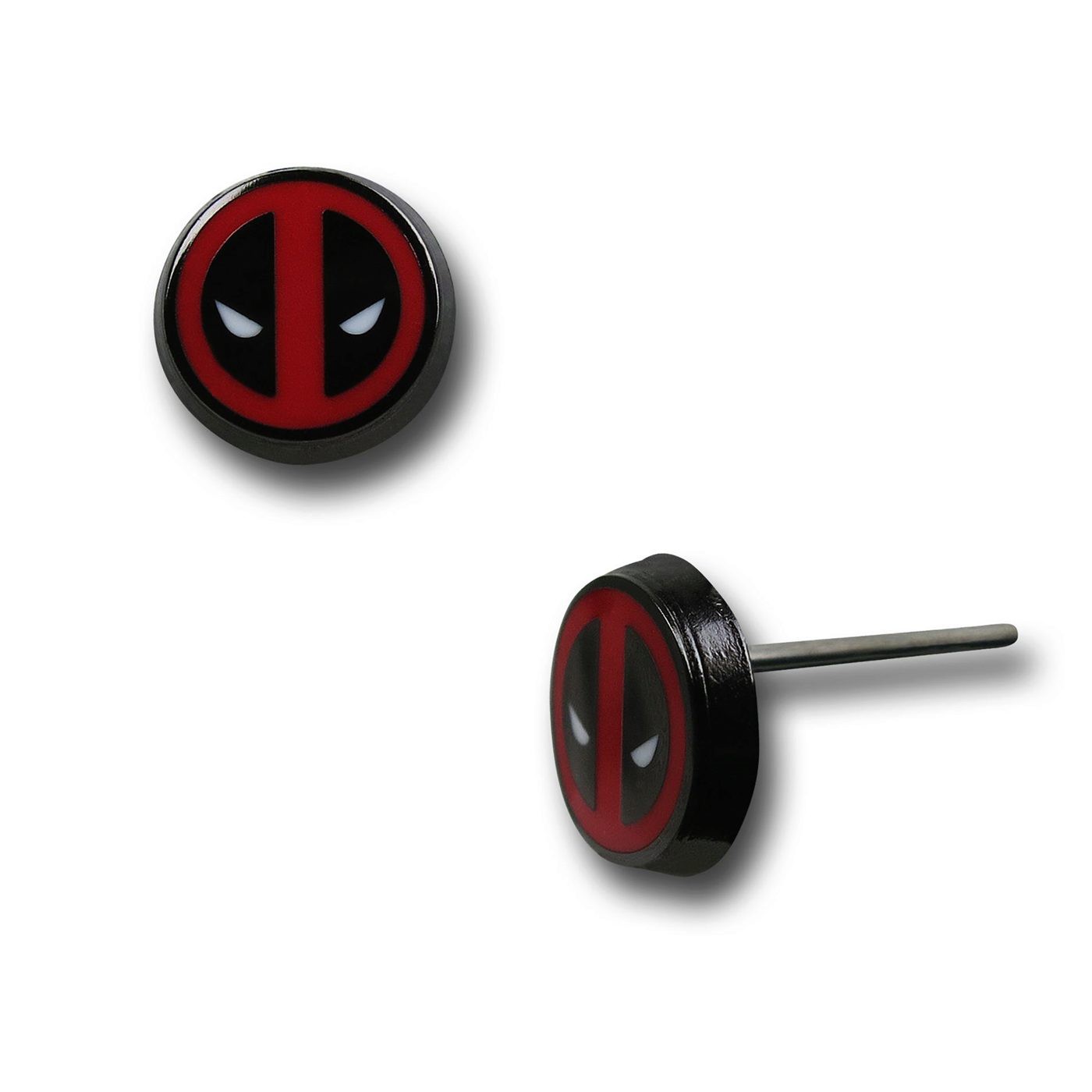 Deadpool Symbol Stud Earrings, Red