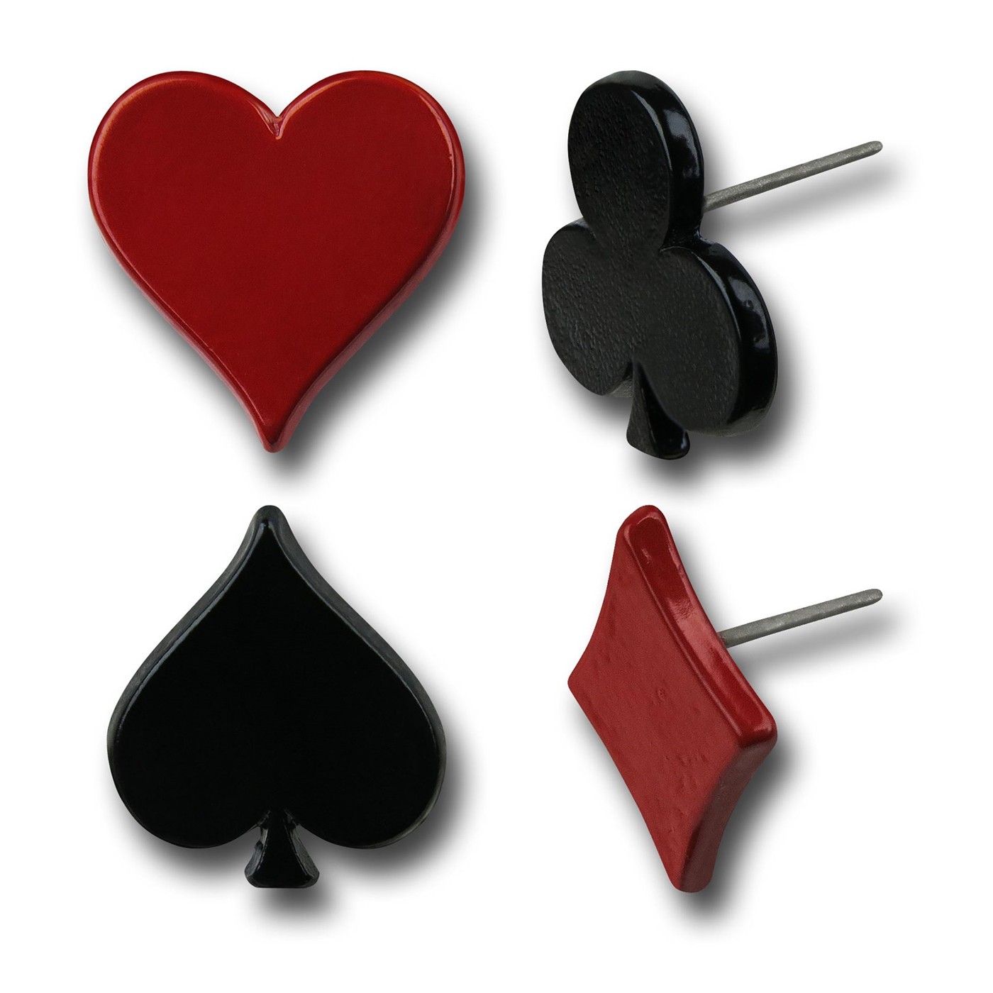 Harley Quinn 4-Piece Earring Set, Red