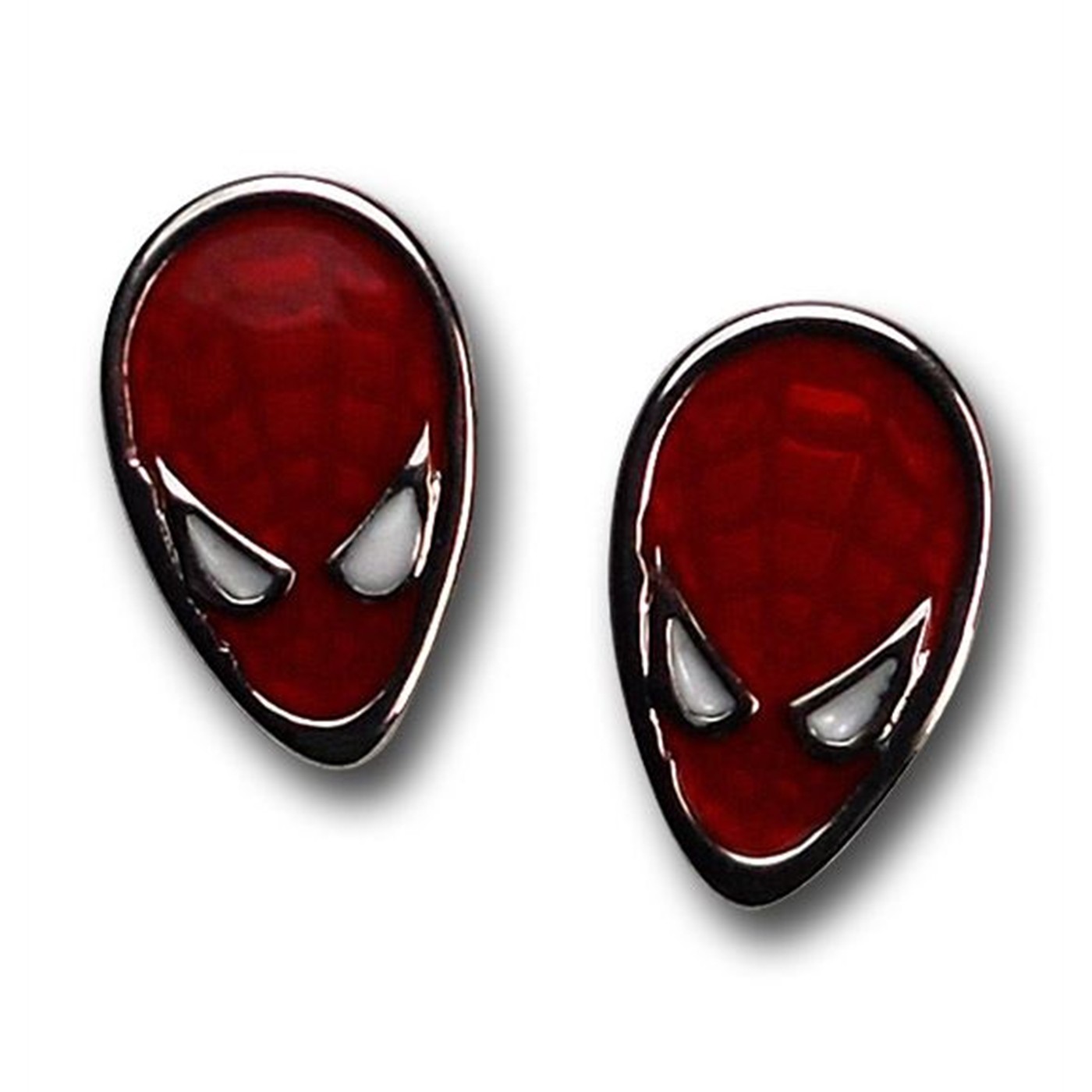 Spiderman Mask Stud Earrings, Red