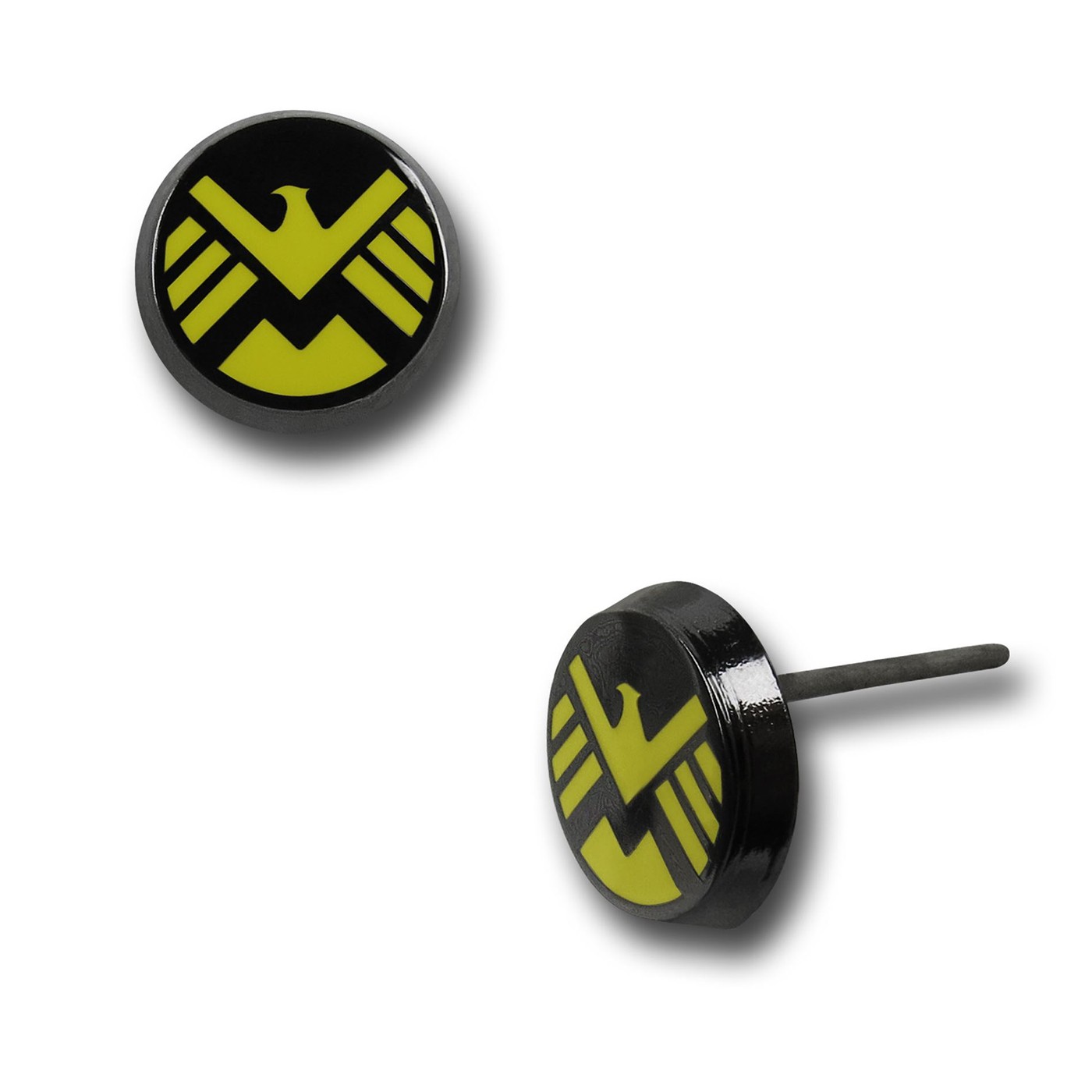 SHIELD Symbol Stud Earrings, Yellow