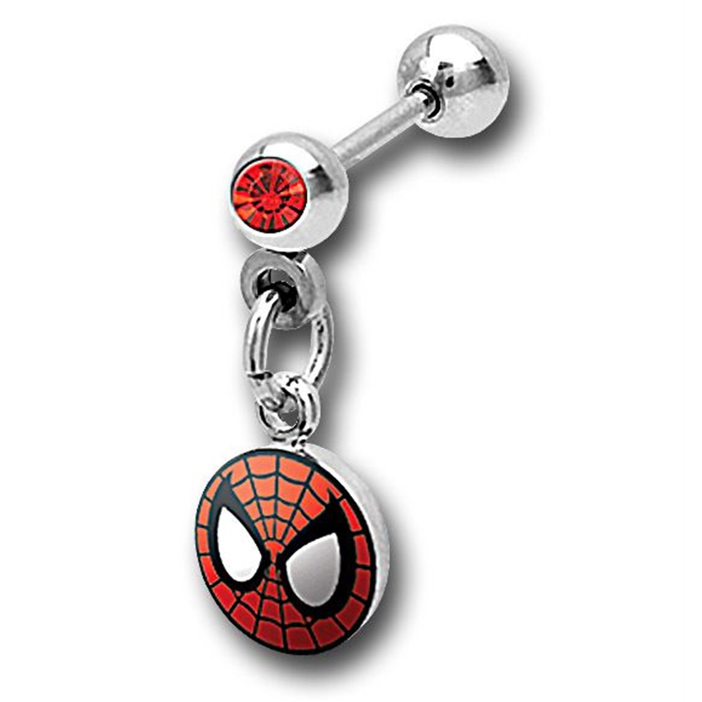 Spiderman 316L Surgical Steel Cartilage Earring, Red