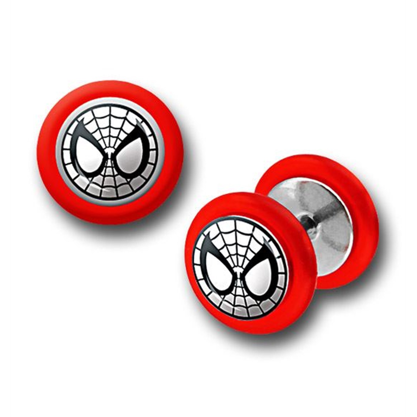 Spiderman 316L Surgical Steel Earrings Fake Plugs-Tapers, Red