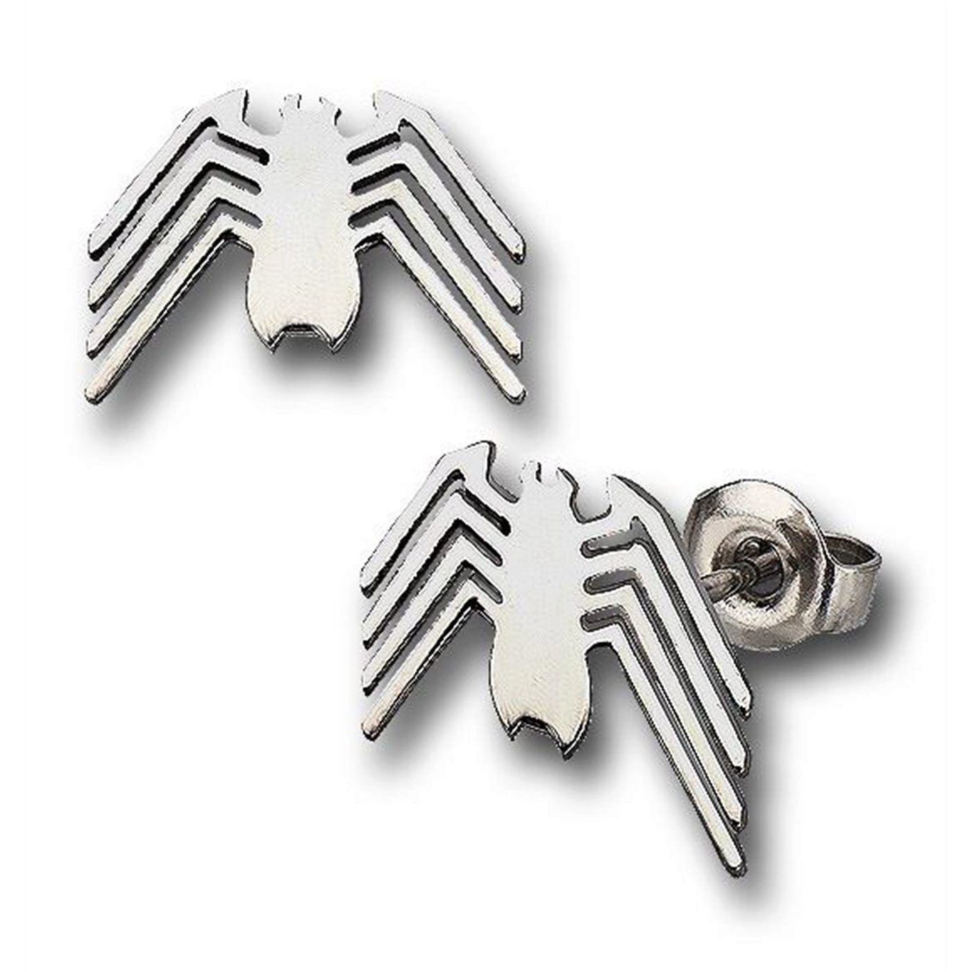 Spiderman Venom Die-Cut 316L Surgical Steel Stud Earrings, Grey