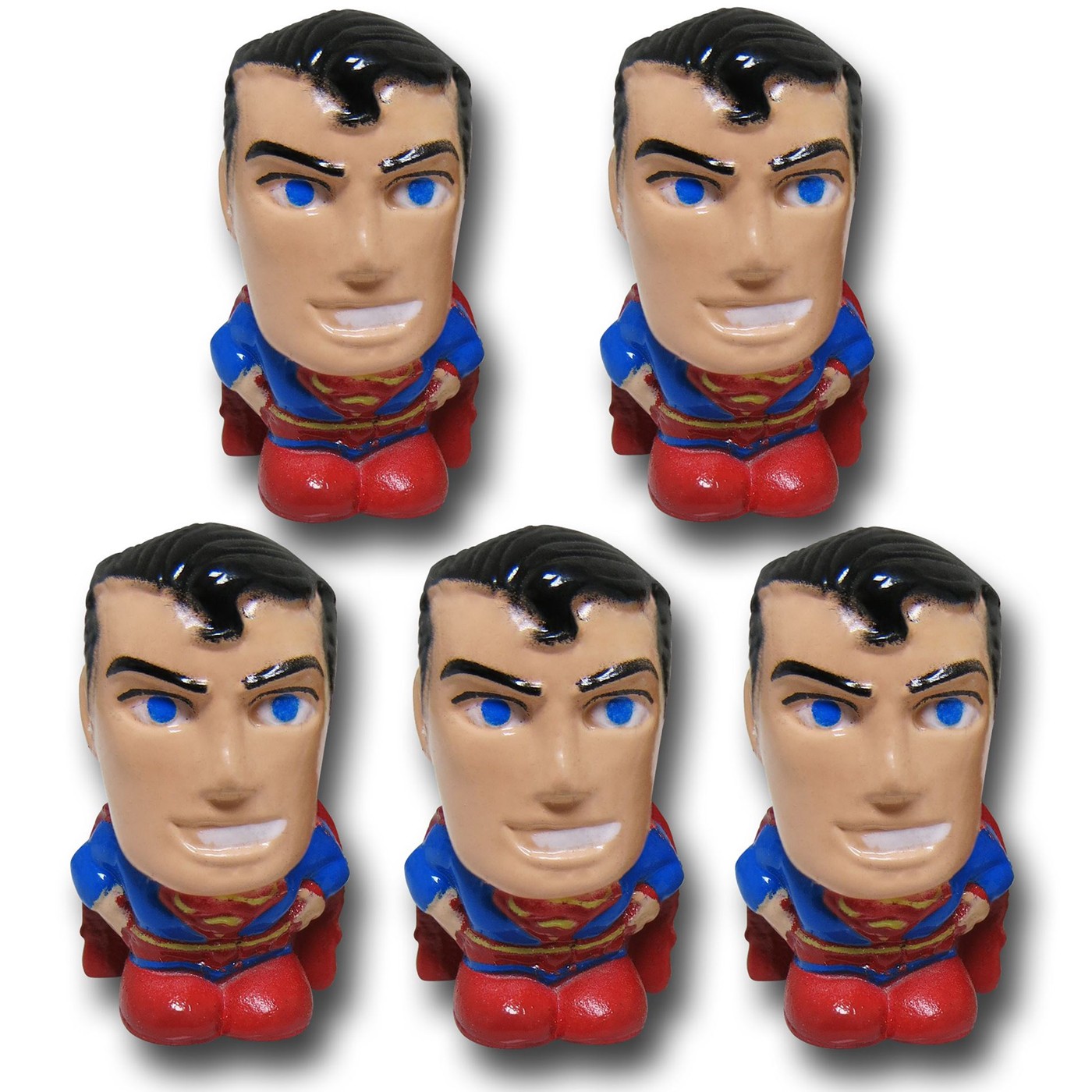 Superman Deformed Pencil Eraser Topper 5 Pack, Blue