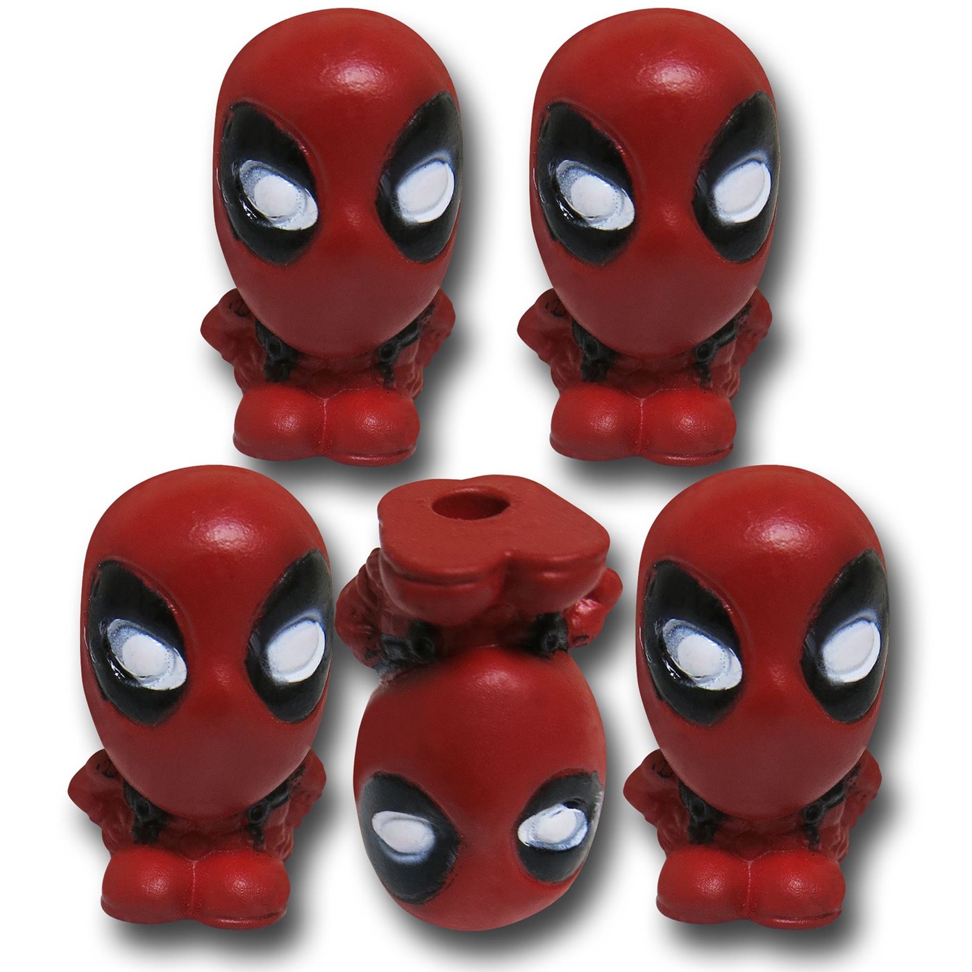 Deadpool Deformed Pencil Eraser Topper 5 Pack, Red