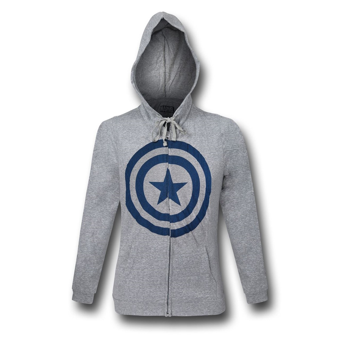 Captain America Grey Factory Second Men's Zipper Hoodie, Grey