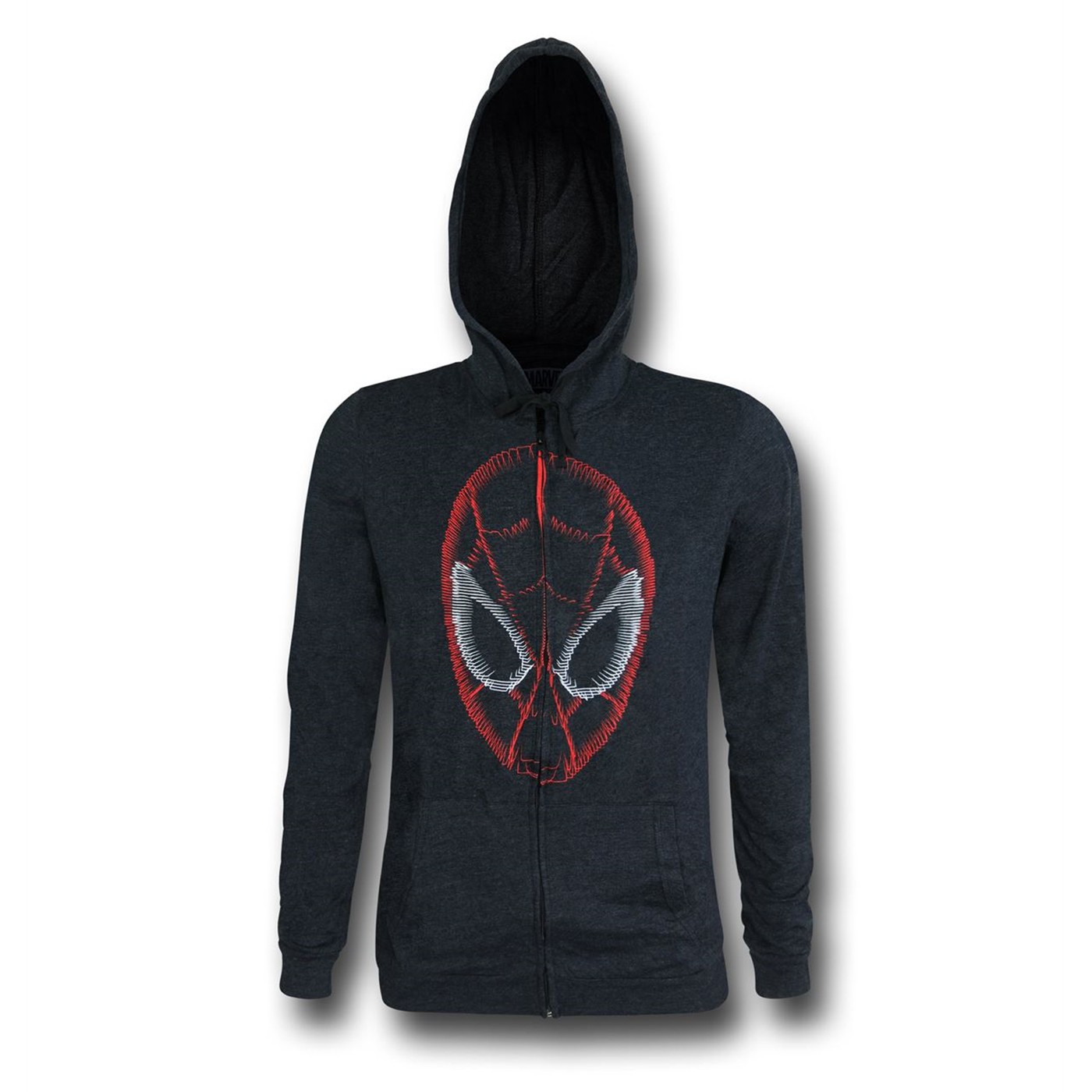 Spiderman Face Factory Second Men's Zipper Hoodie, Black
