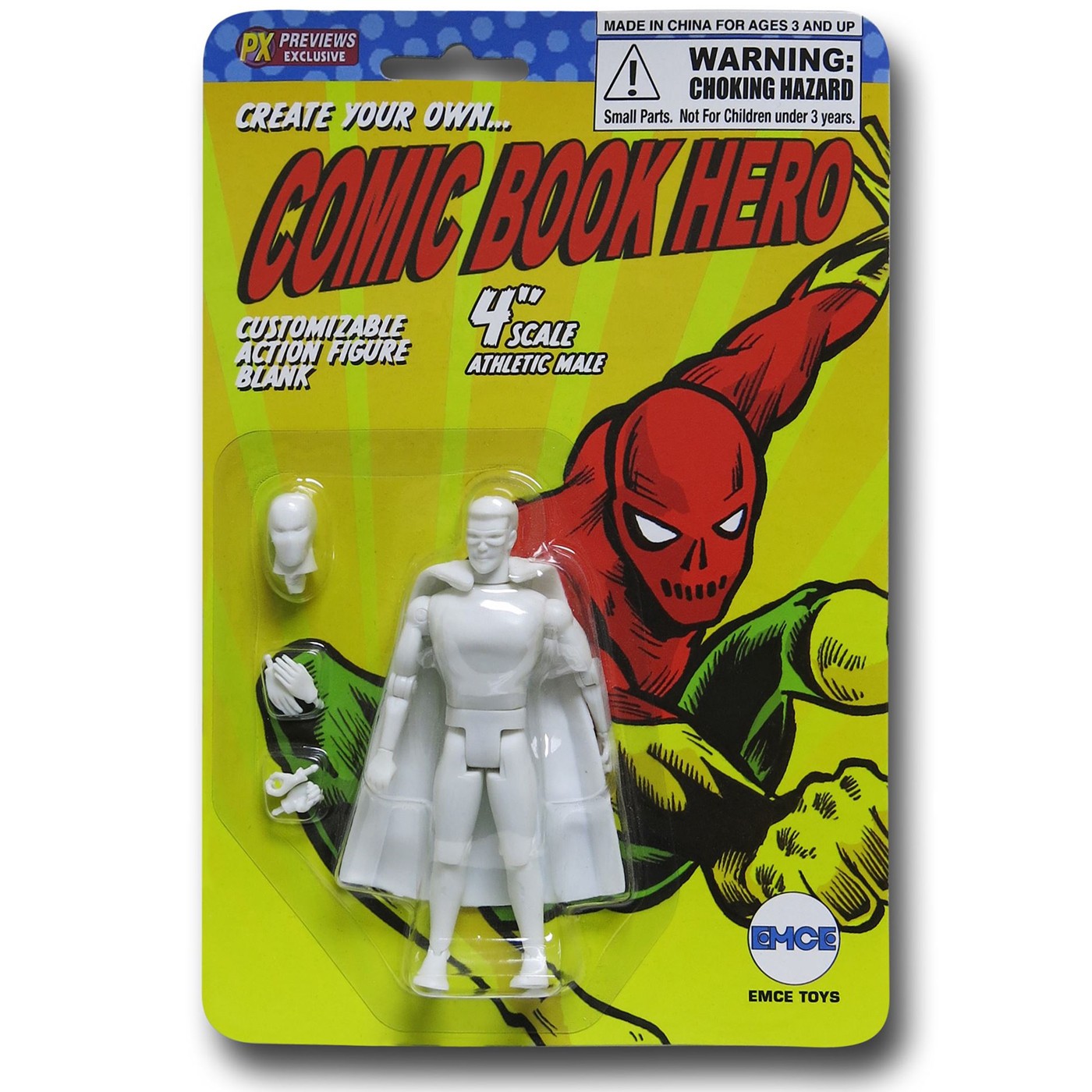 Male Comic Hero Customizable Figure, White