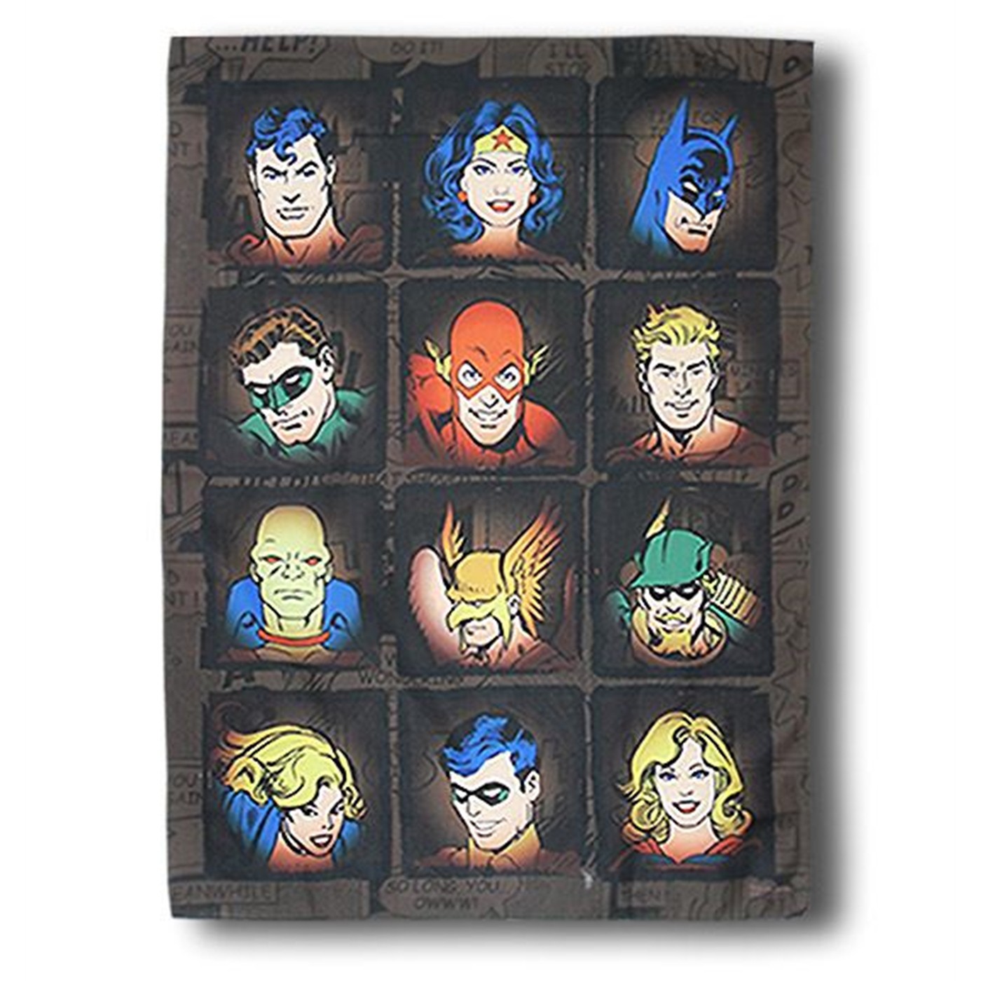 DC Hero Heads Fabric Flag