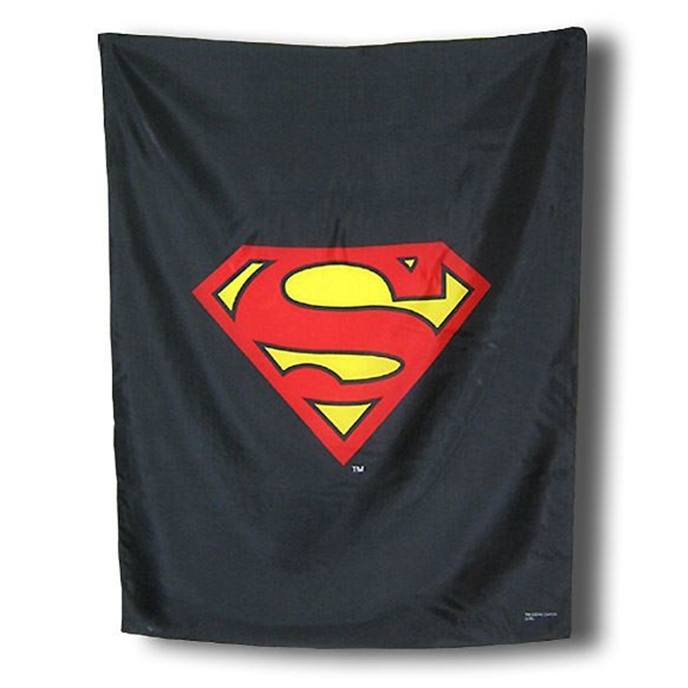 Superman Symbol Black Fabric Flag, Black