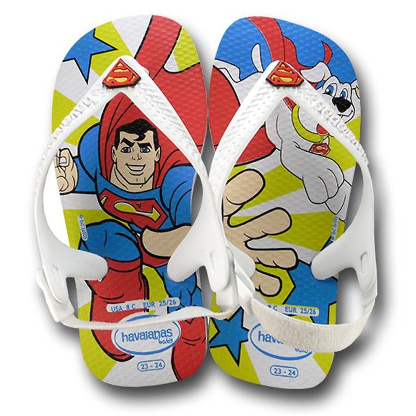 Superman Toddler Havaianas Sandals, White