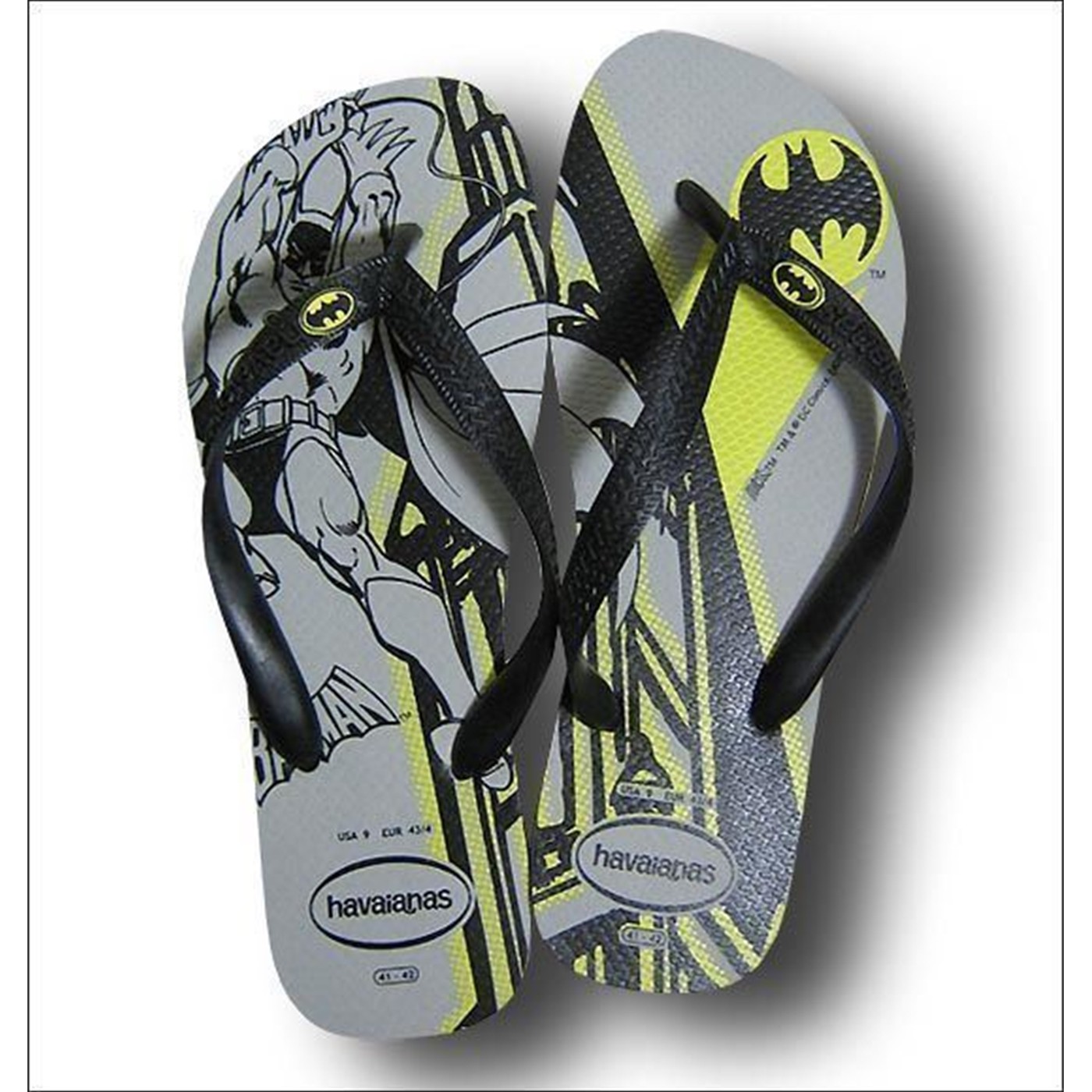 Batman Havaianas Swinging Gray and Black Sandal Flip Fl