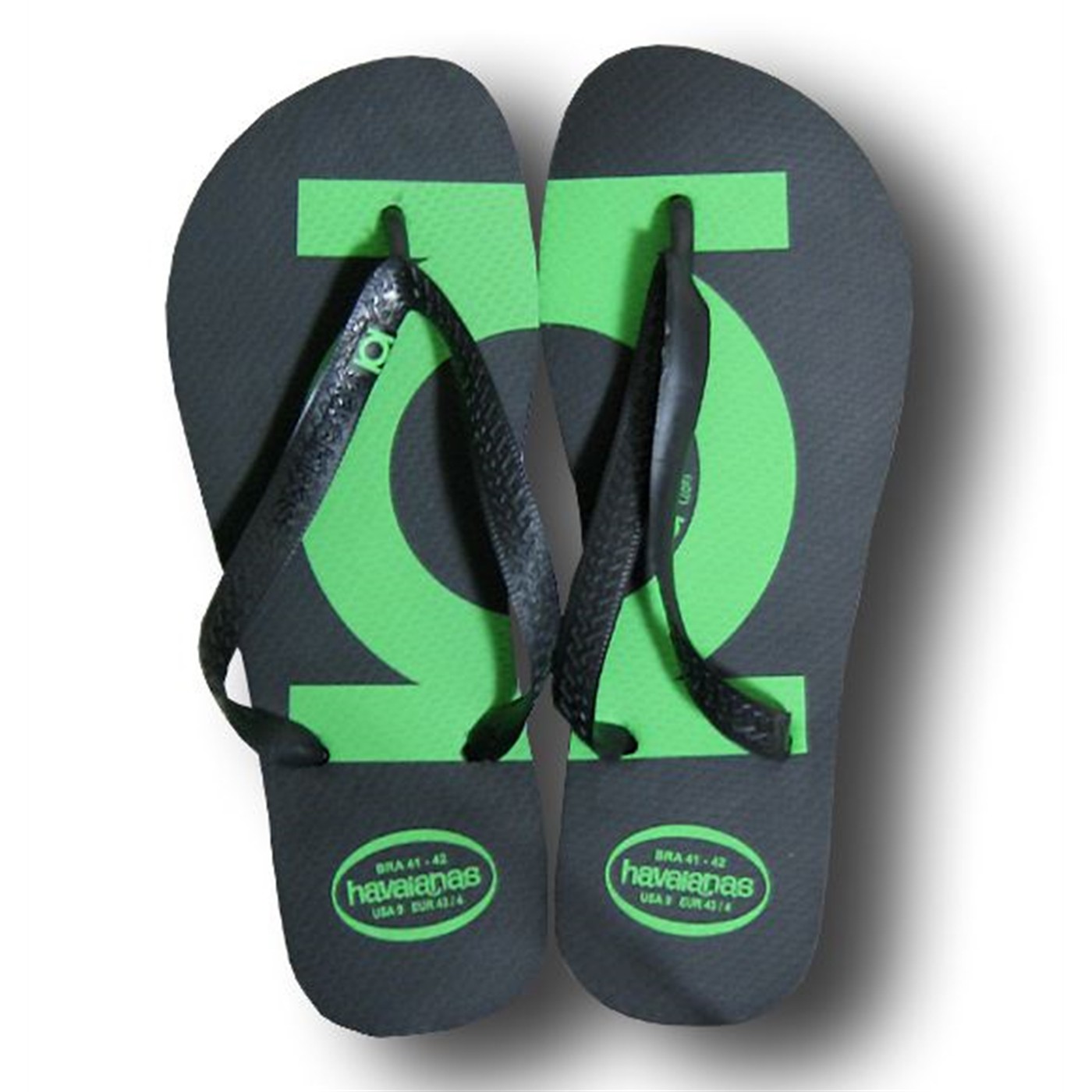 Green Lantern Havaianas Symbol Sandal Flip Flops, Black