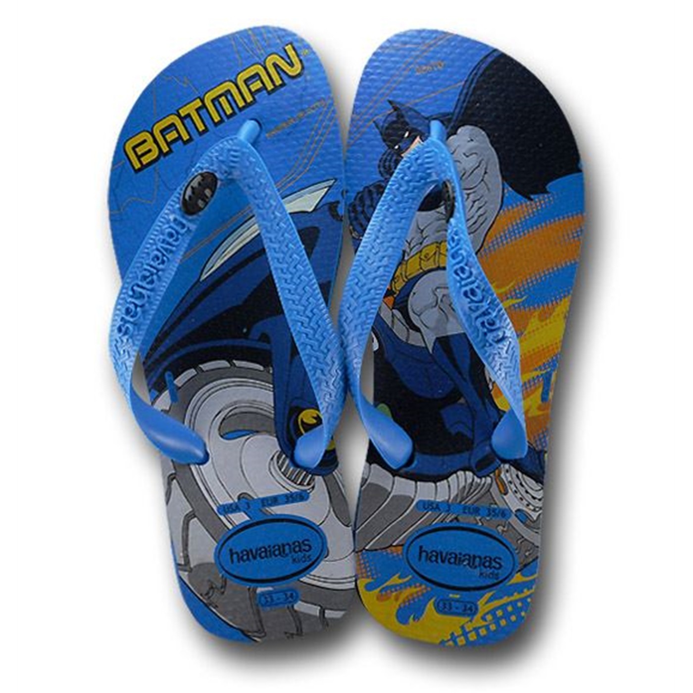 Batman Kids Comic Havaianas Sandals, Blue
