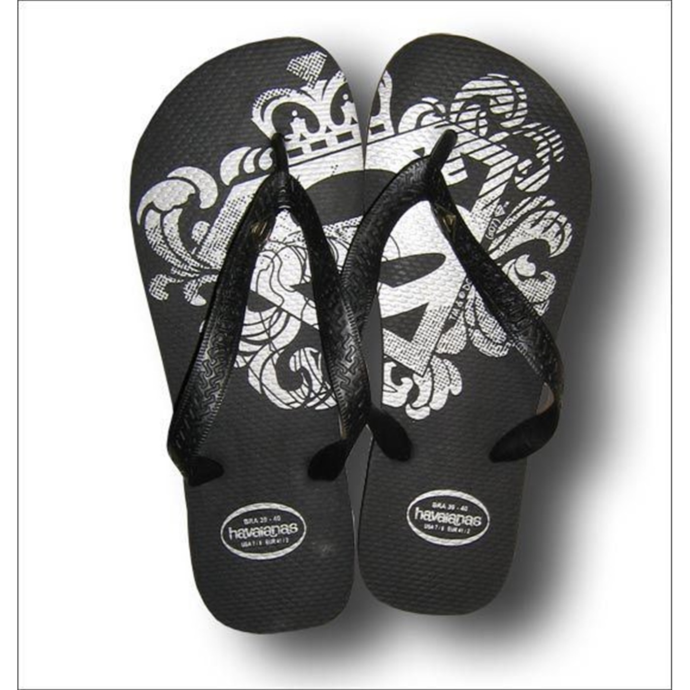 Superman Havaianas Black and Silver Crown Logo Sandal F