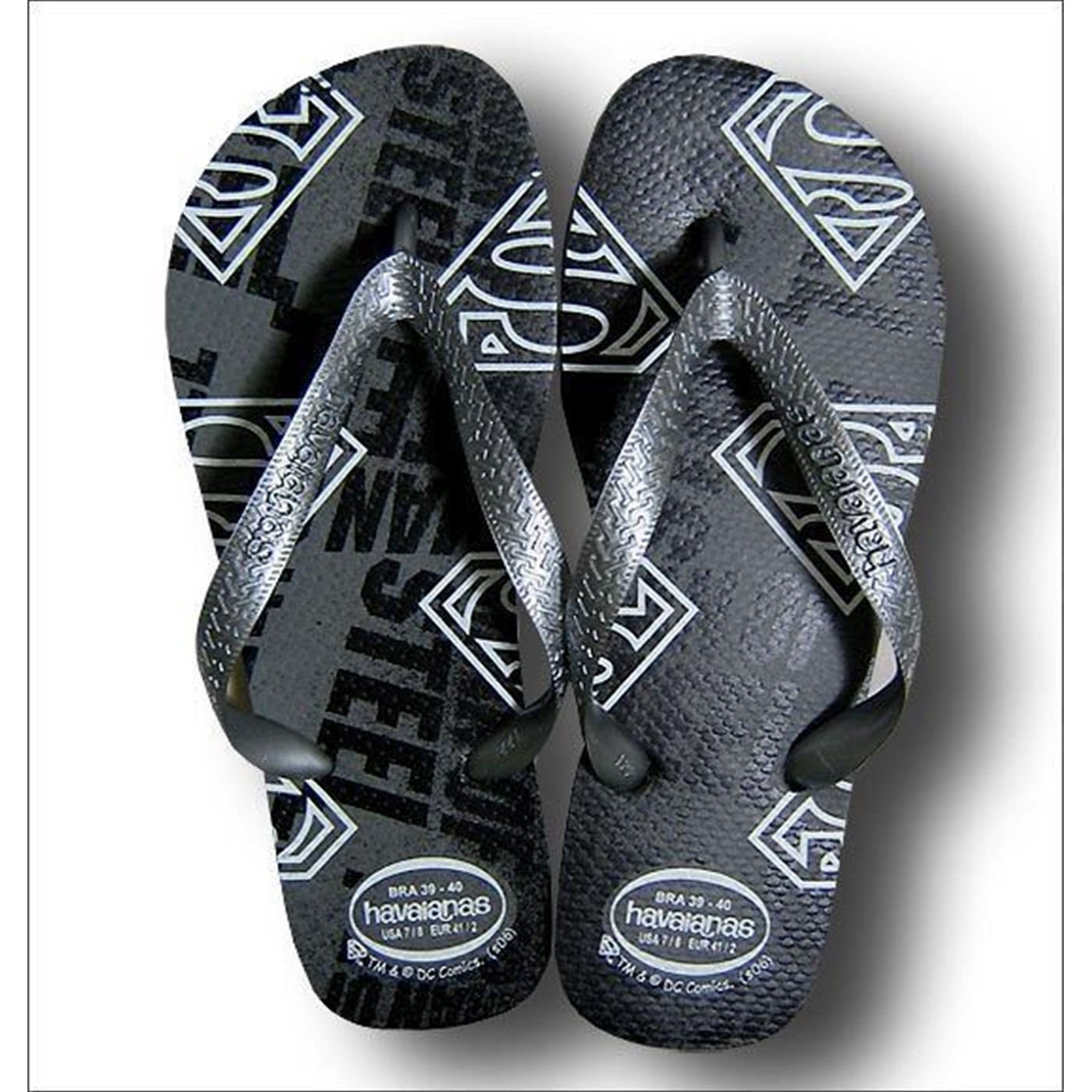 Superman Havaianas Metallic Silver Outline Symbol