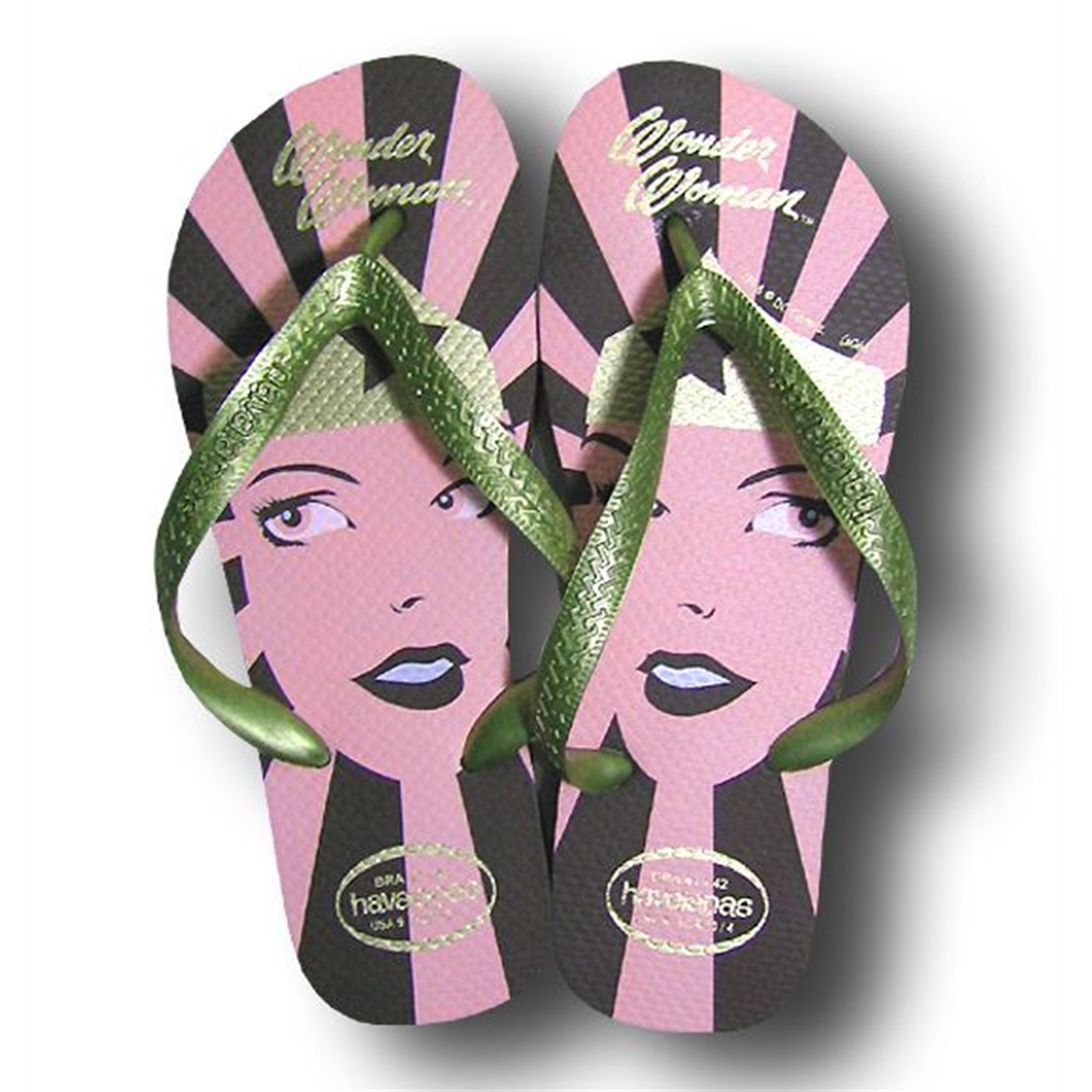 Wonder Woman Havaianas Brown and Gold Flip Flops