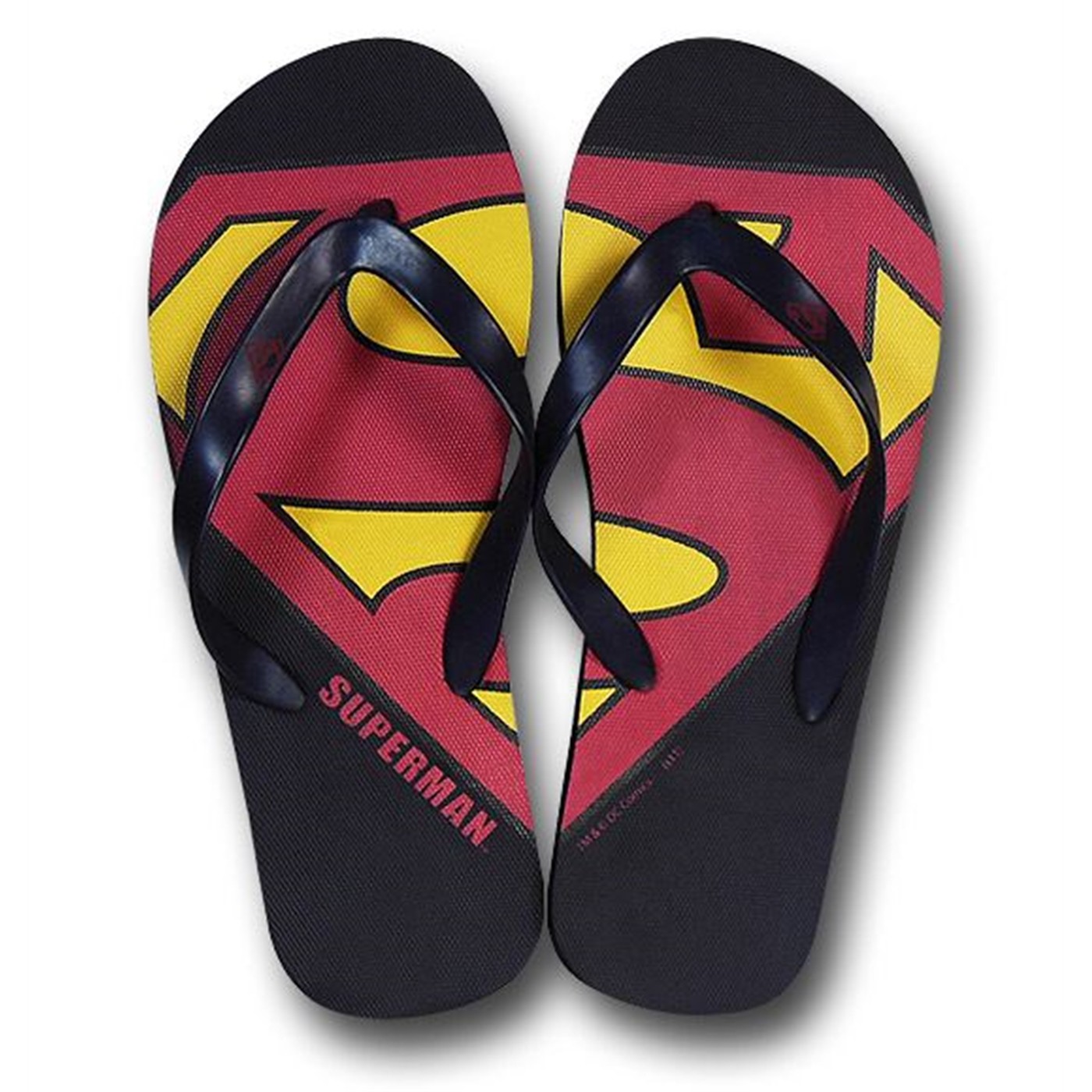 Superman Symbol Embossed Flip Flops, Blue