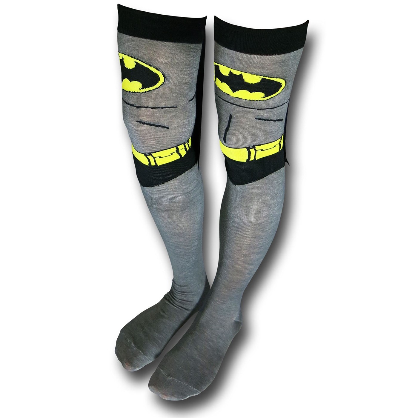 Batman Costume Over-the-Knee Caped Socks, Grey