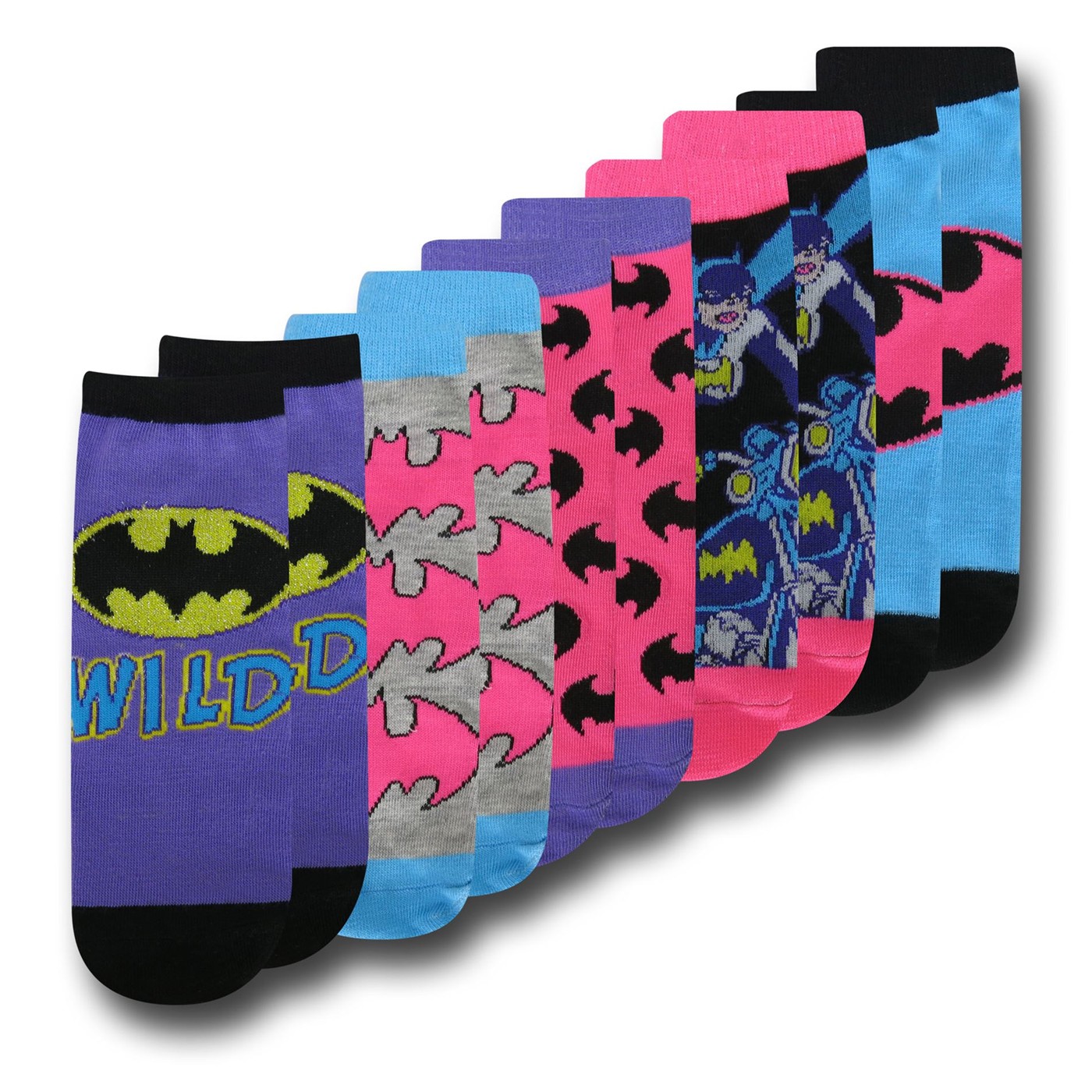 Batgirl Womens Purple Low-Cut Sock 5-Pair Pack, Purple